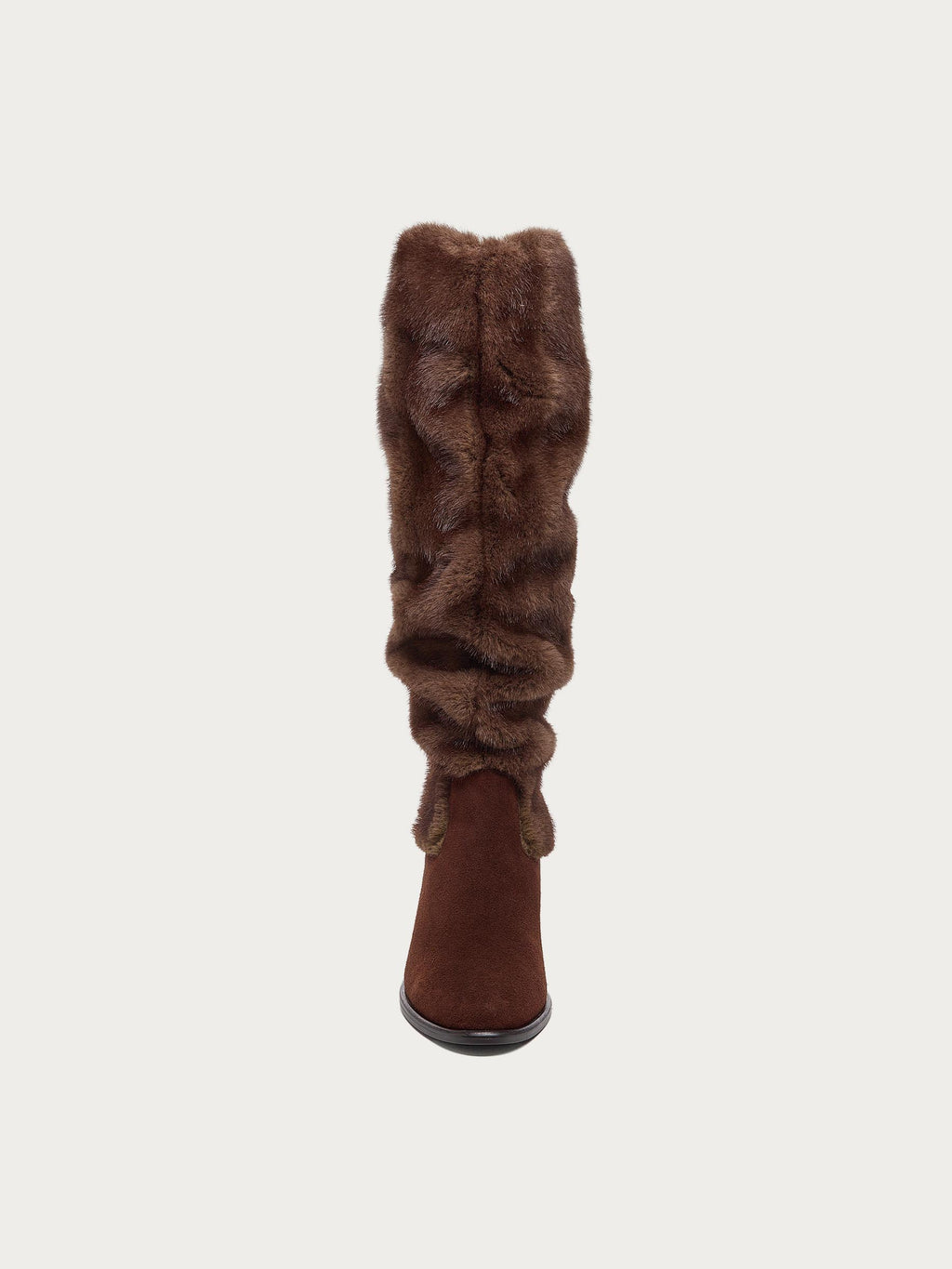 Easton Warm Brown Faux Fur Slouchy Boots