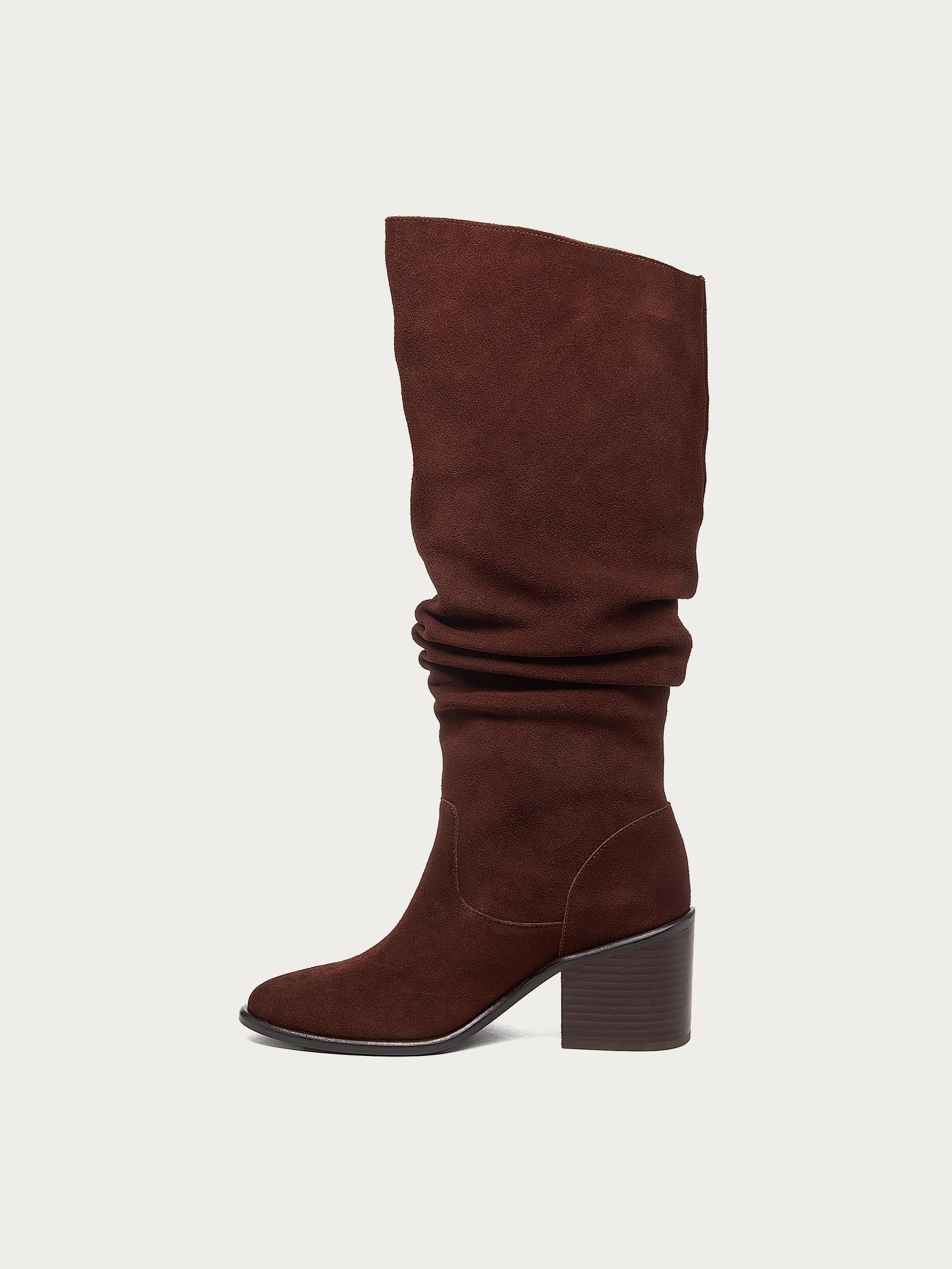 Easton Warm Brown Suede Slouchy Boots