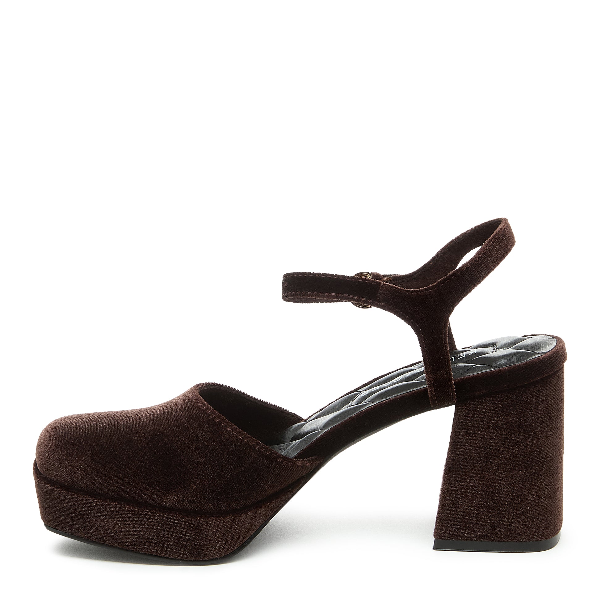 Edna Mahogany Velvet Women's Mary Jane Platform Heels - Kelsi Dagger