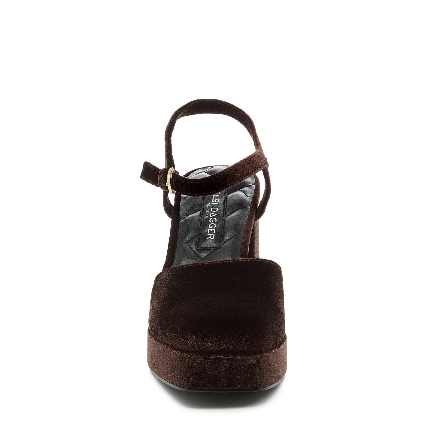 Edna Mahogany Velvet Women's Mary Jane Platform Heels - Kelsi Dagger