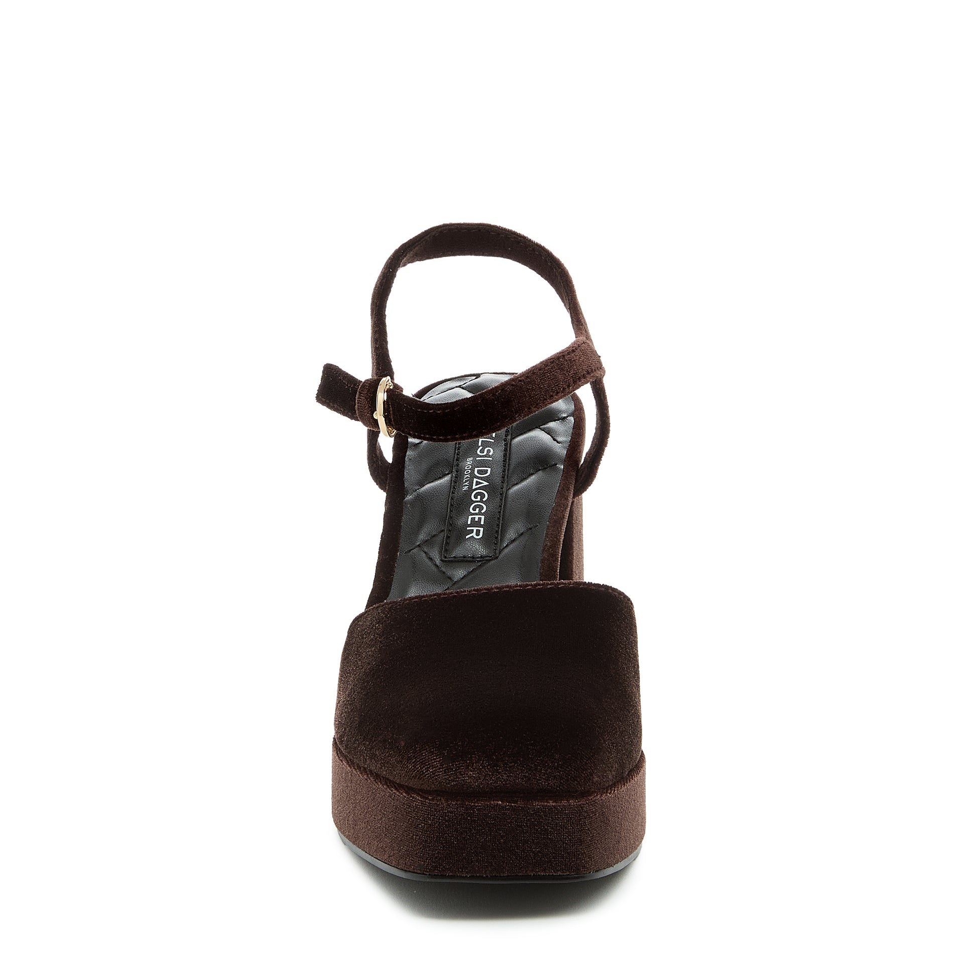 Edna Mahogany Velvet Women's Mary Jane Platform Heels - Kelsi Dagger