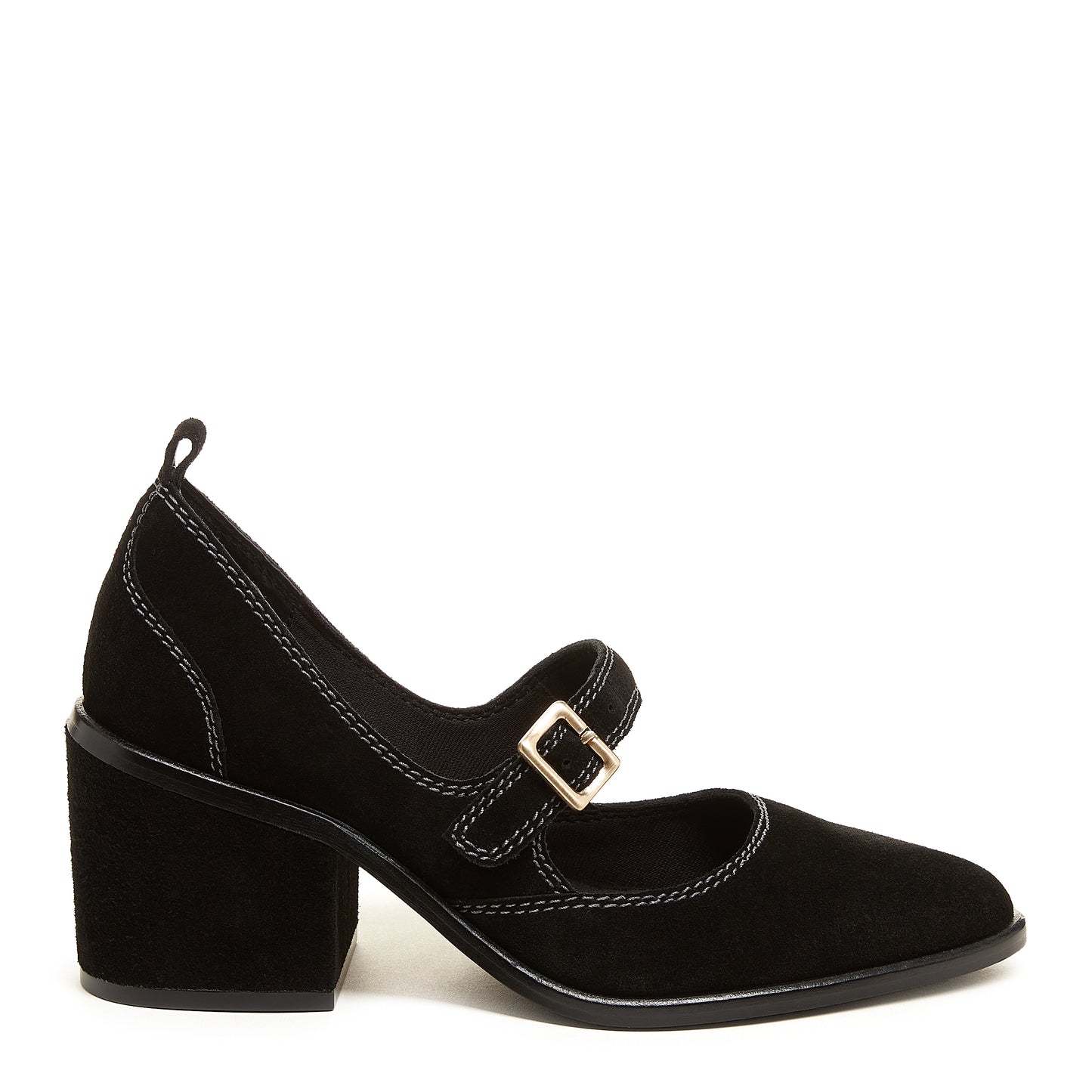 Elm Black Suede Mary Janes