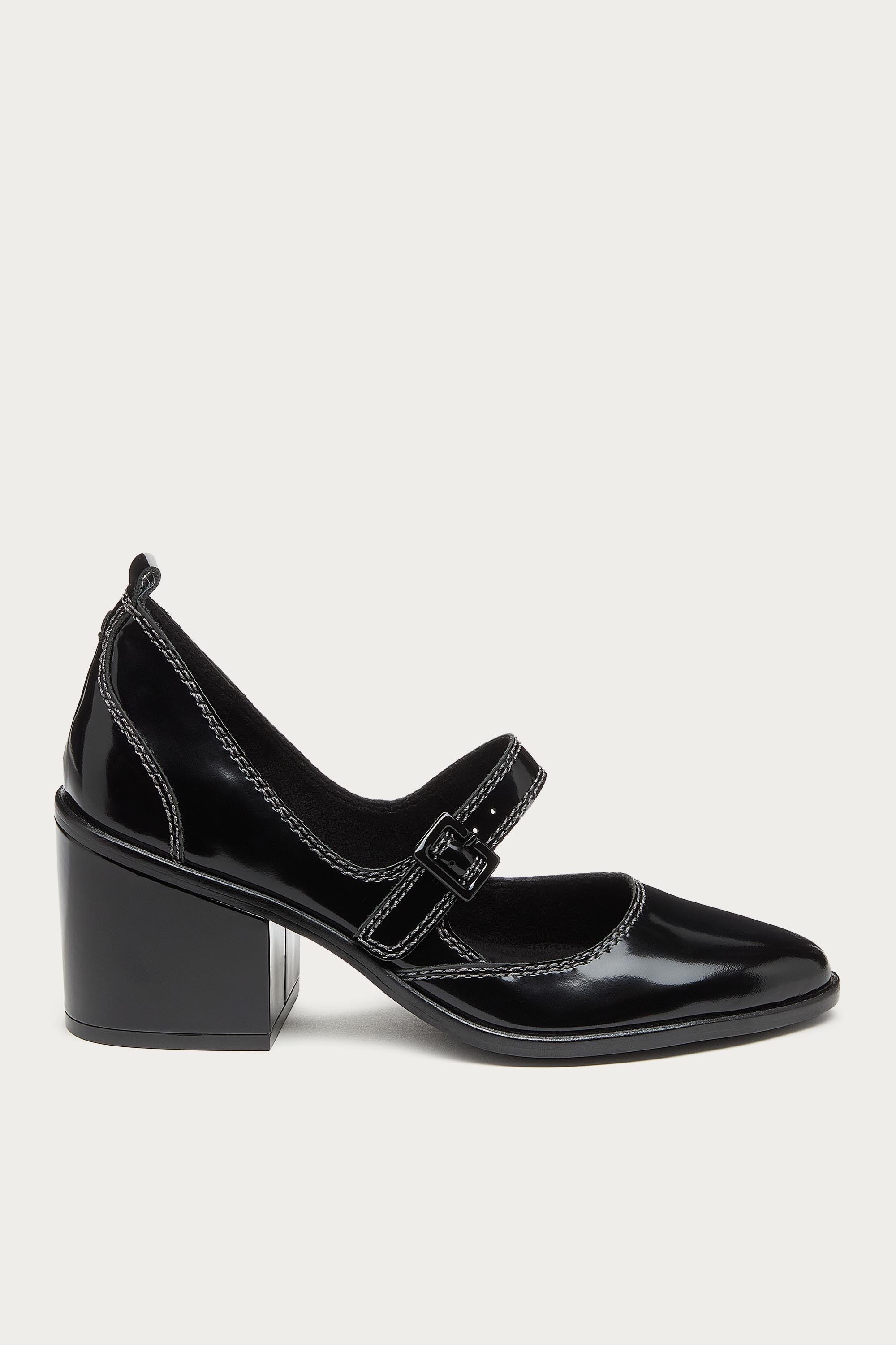 Elm Black Leather Mary Janes