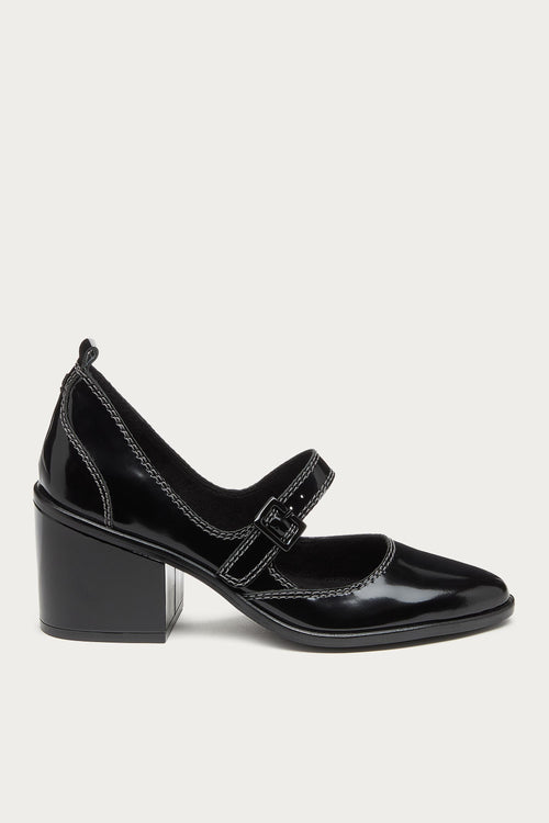 Elm Black Leather Mary Janes