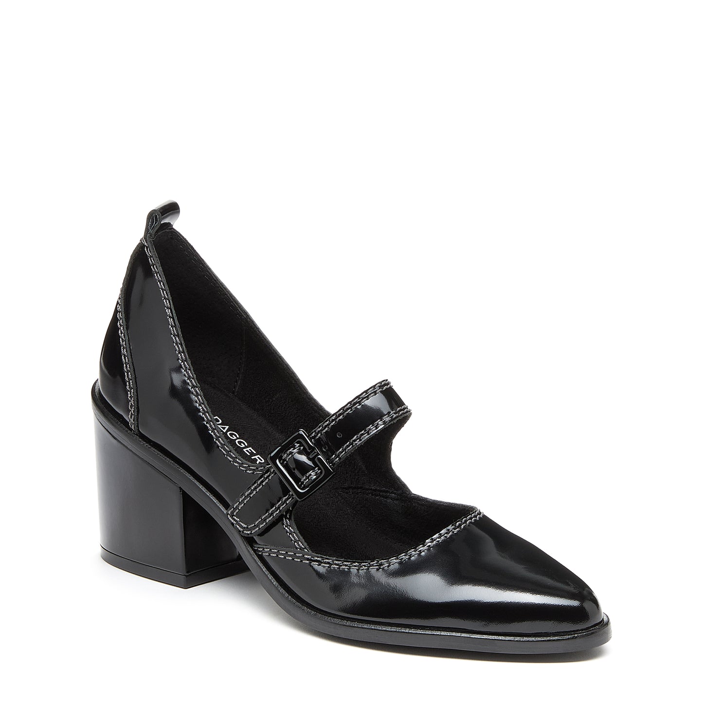 elm black leather mary janes, leather mary janes from alternate angle, Kelsi Dagger Brooklyn