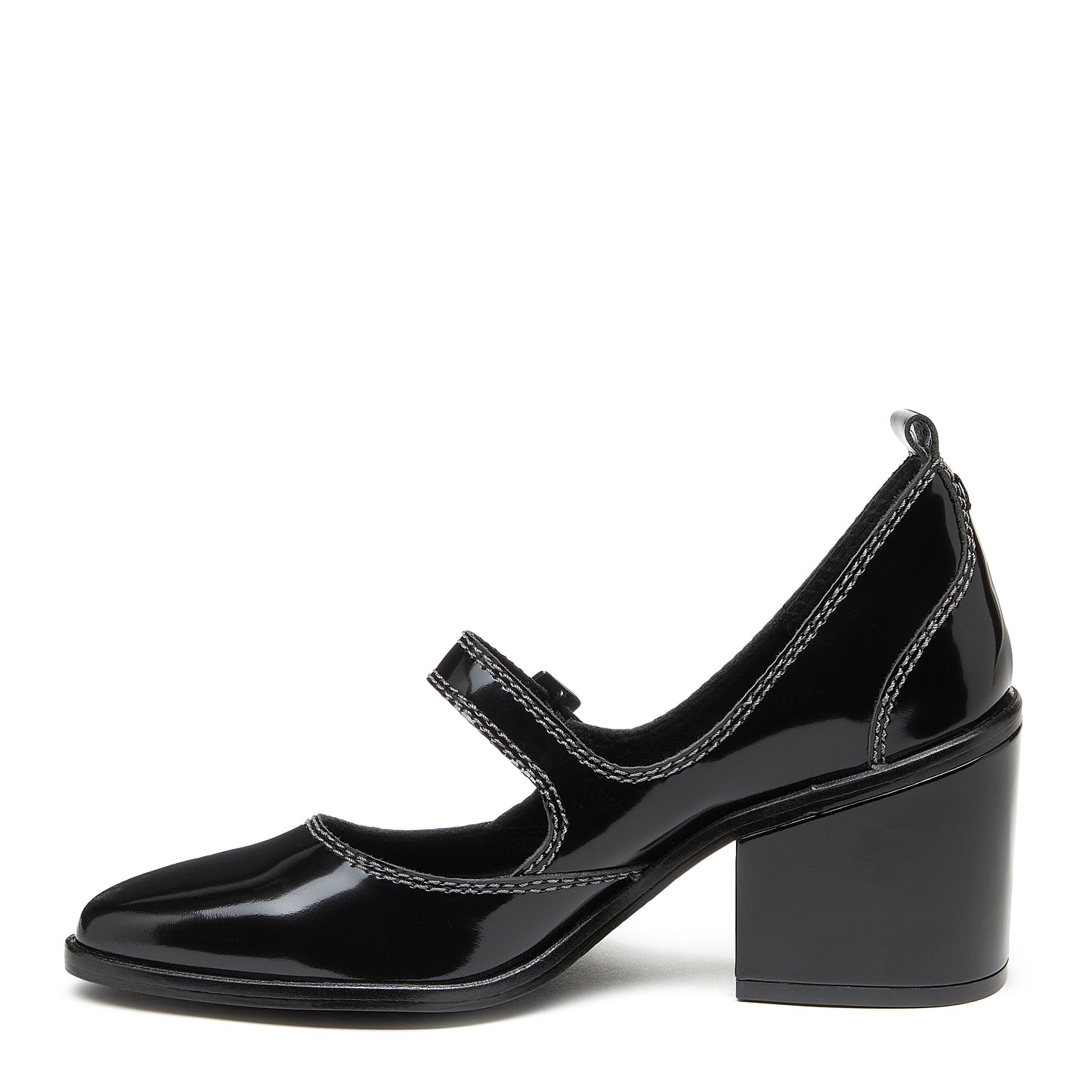 elm black leather mary janes, sole and heel construction detail, Kelsi Dagger Brooklyn