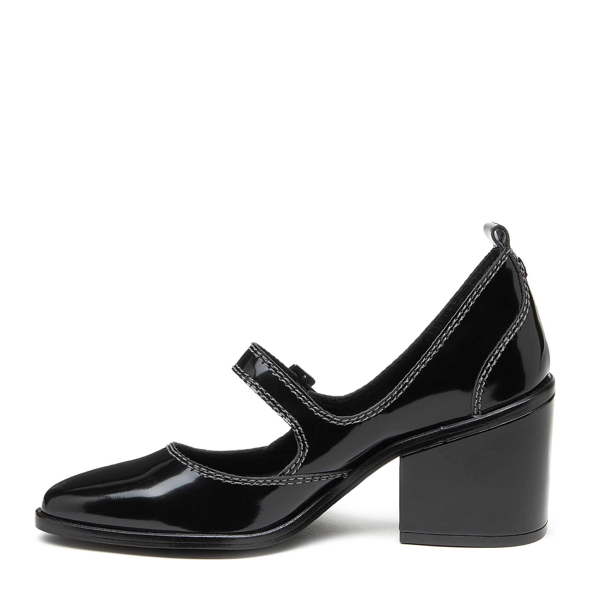 elm black leather mary janes, sole and heel construction detail, Kelsi Dagger Brooklyn