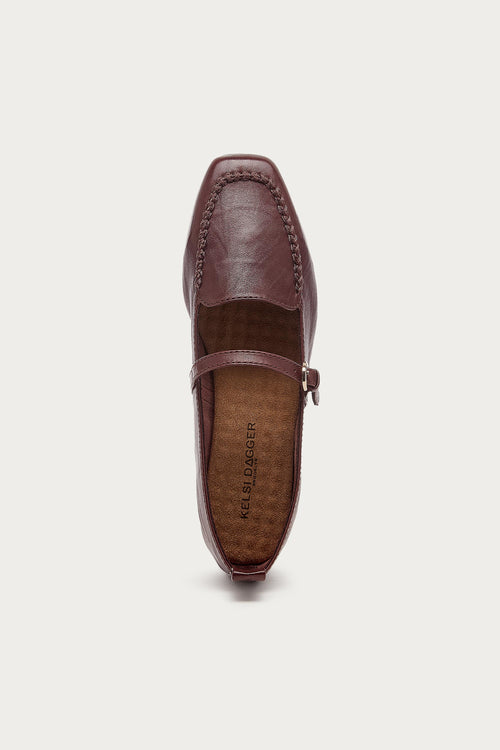 Ferry Warm Brown Mary Jane Flats