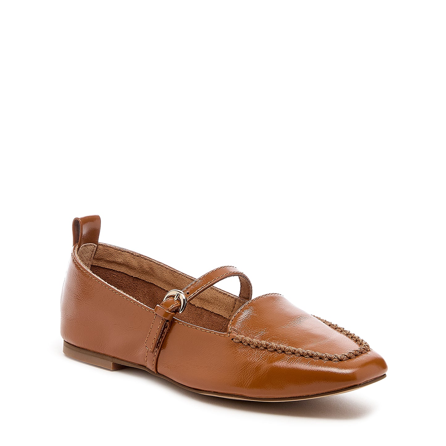 ferry cognac mary jane flats, mary jane flats from alternate angle, Kelsi Dagger Brooklyn