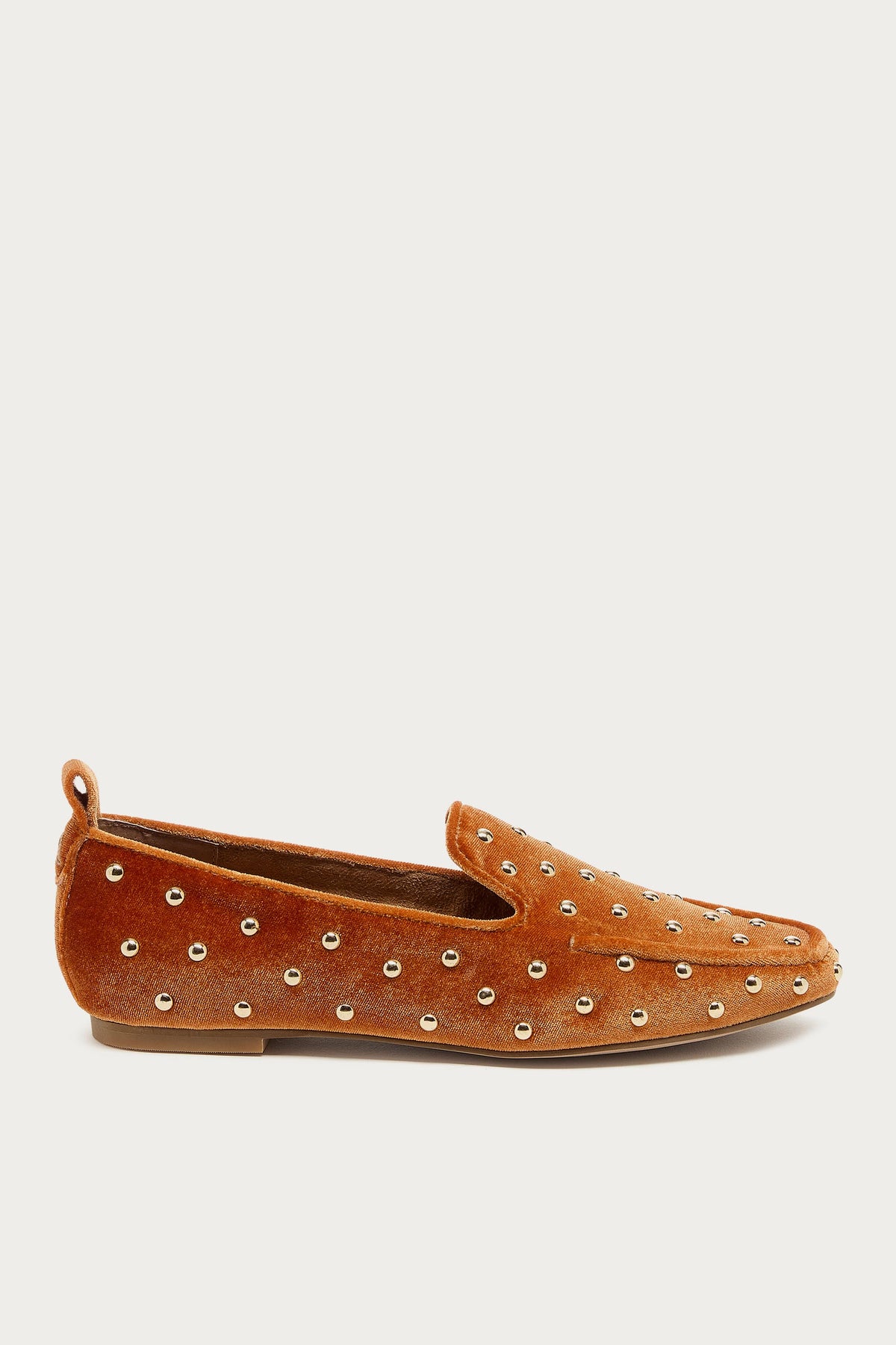 Finley Mustard Velvet Stud Loafers