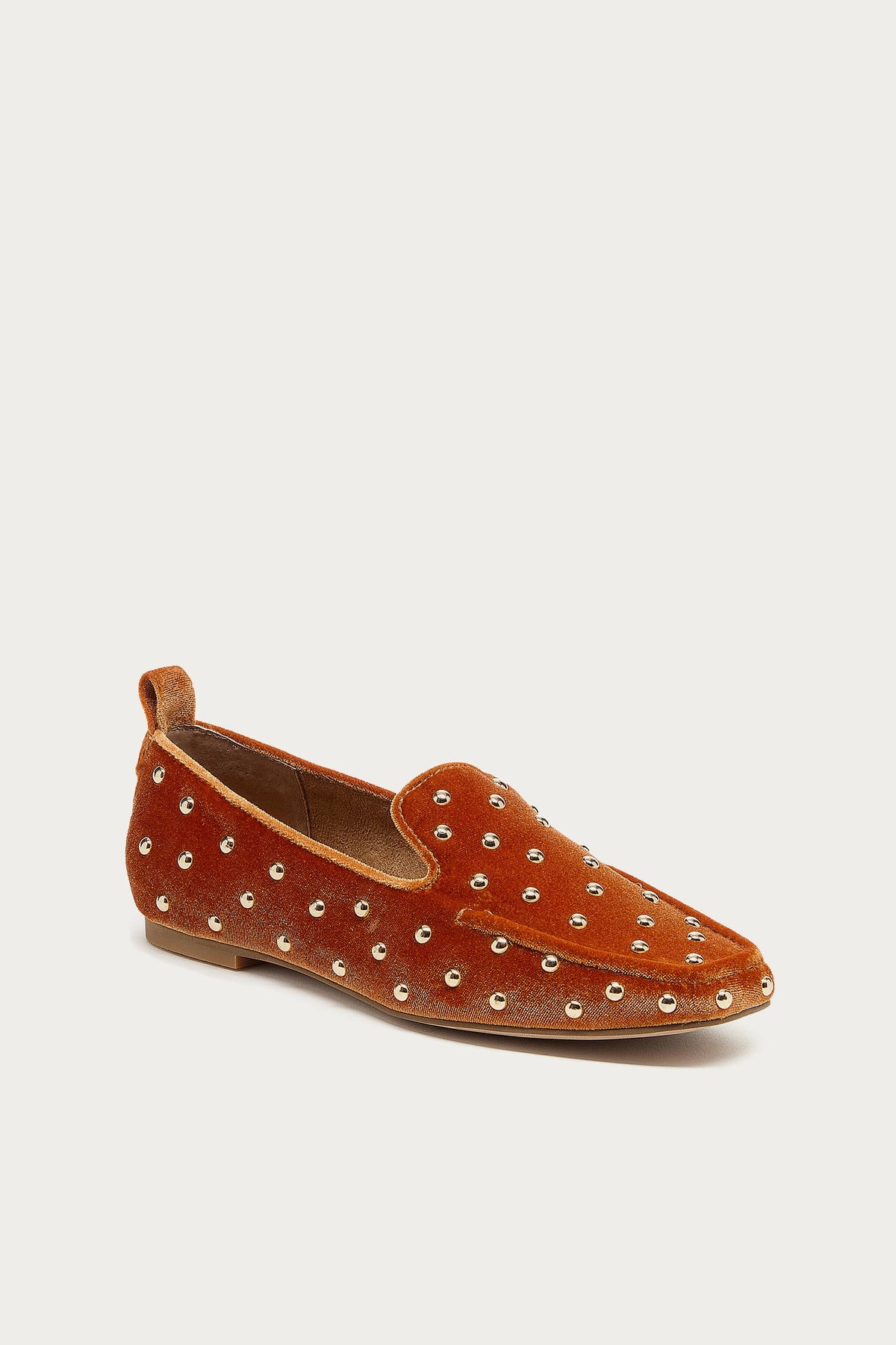 Finley Mustard Velvet Stud Loafers