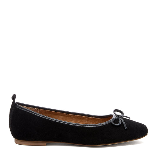Frankie Black Suede Ballet Flats