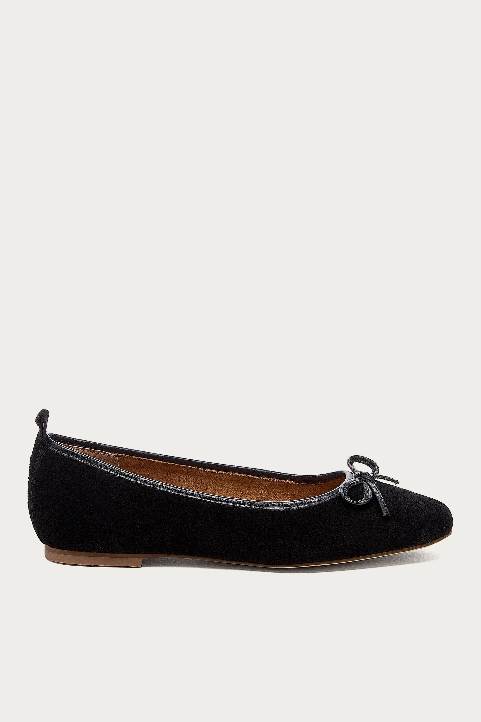 Frankie Black Suede Ballet Flats