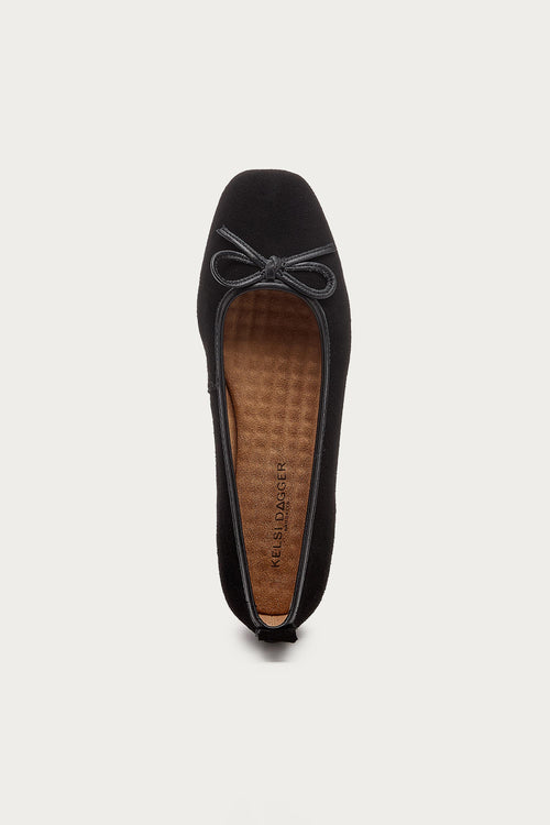 Frankie Black Suede Ballet Flats