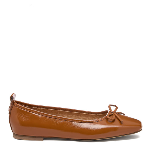 Frankie Cognac Ballet Flats