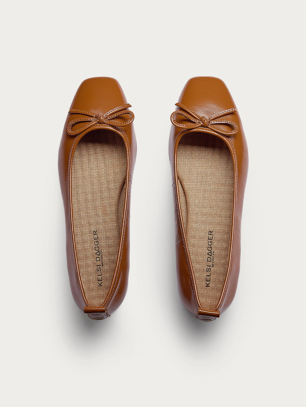 Frankie Cognac Ballet Flats
