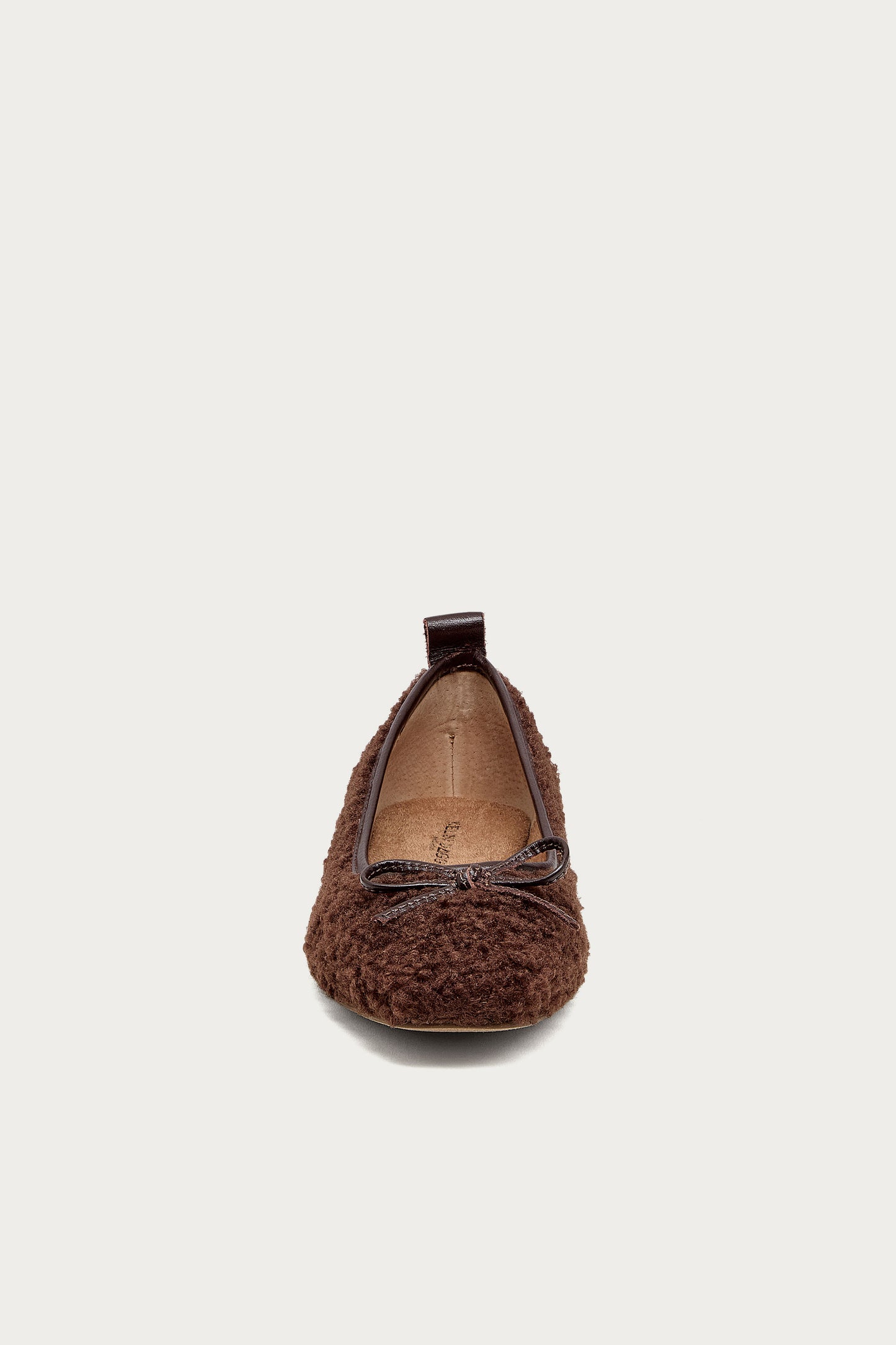 Frankie Warm Brown Shearling Ballet Flats