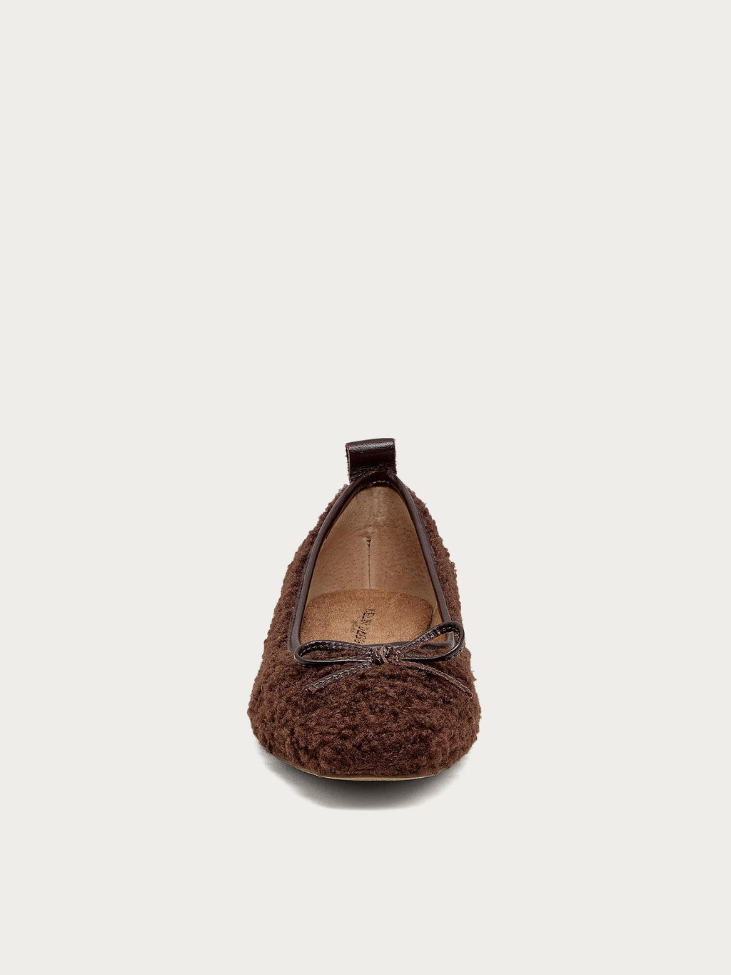 Frankie Warm Brown Shearling Ballet Flats