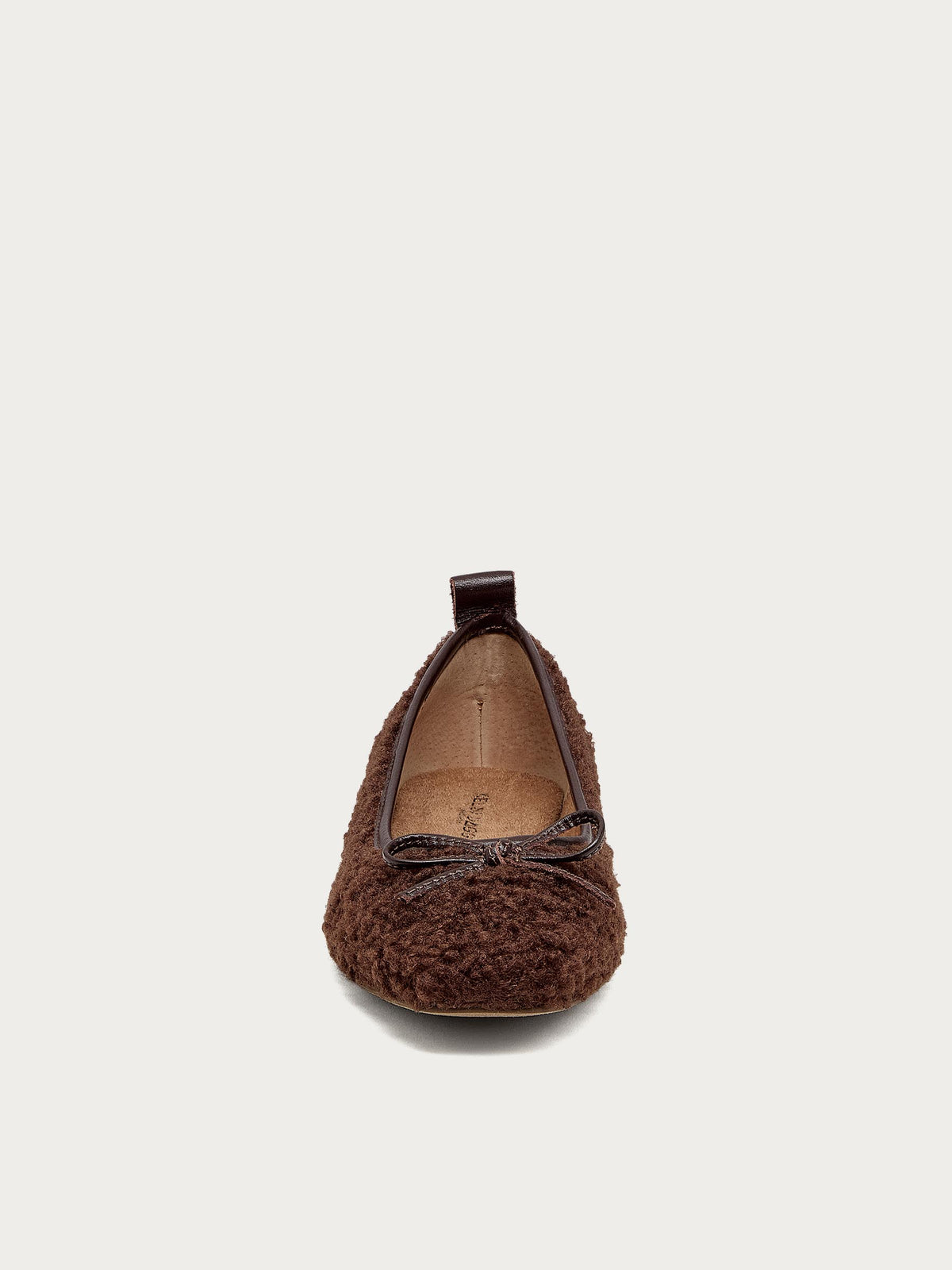 Frankie Warm Brown Shearling Ballet Flats