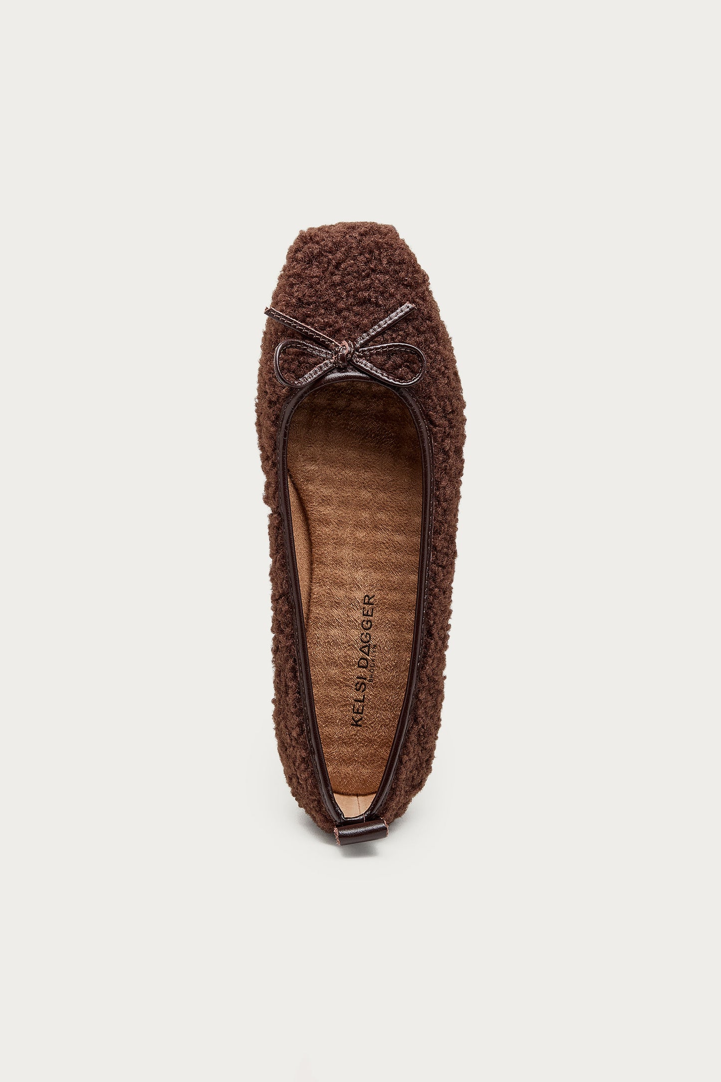 Frankie Warm Brown Shearling Ballet Flats