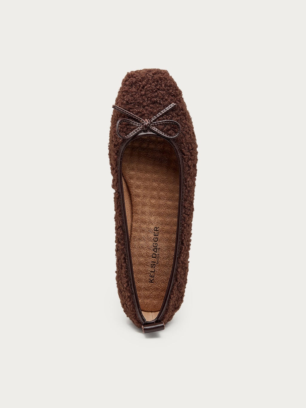 Frankie Warm Brown Shearling Ballet Flats