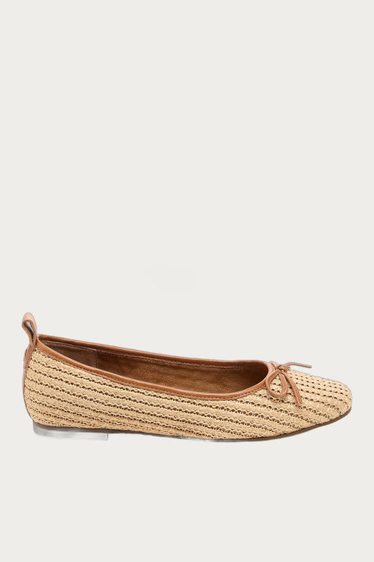 Frankie Natural Raffia Ballet Flats