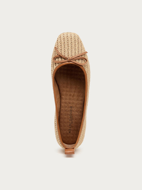 Frankie Natural Raffia Ballet Flats
