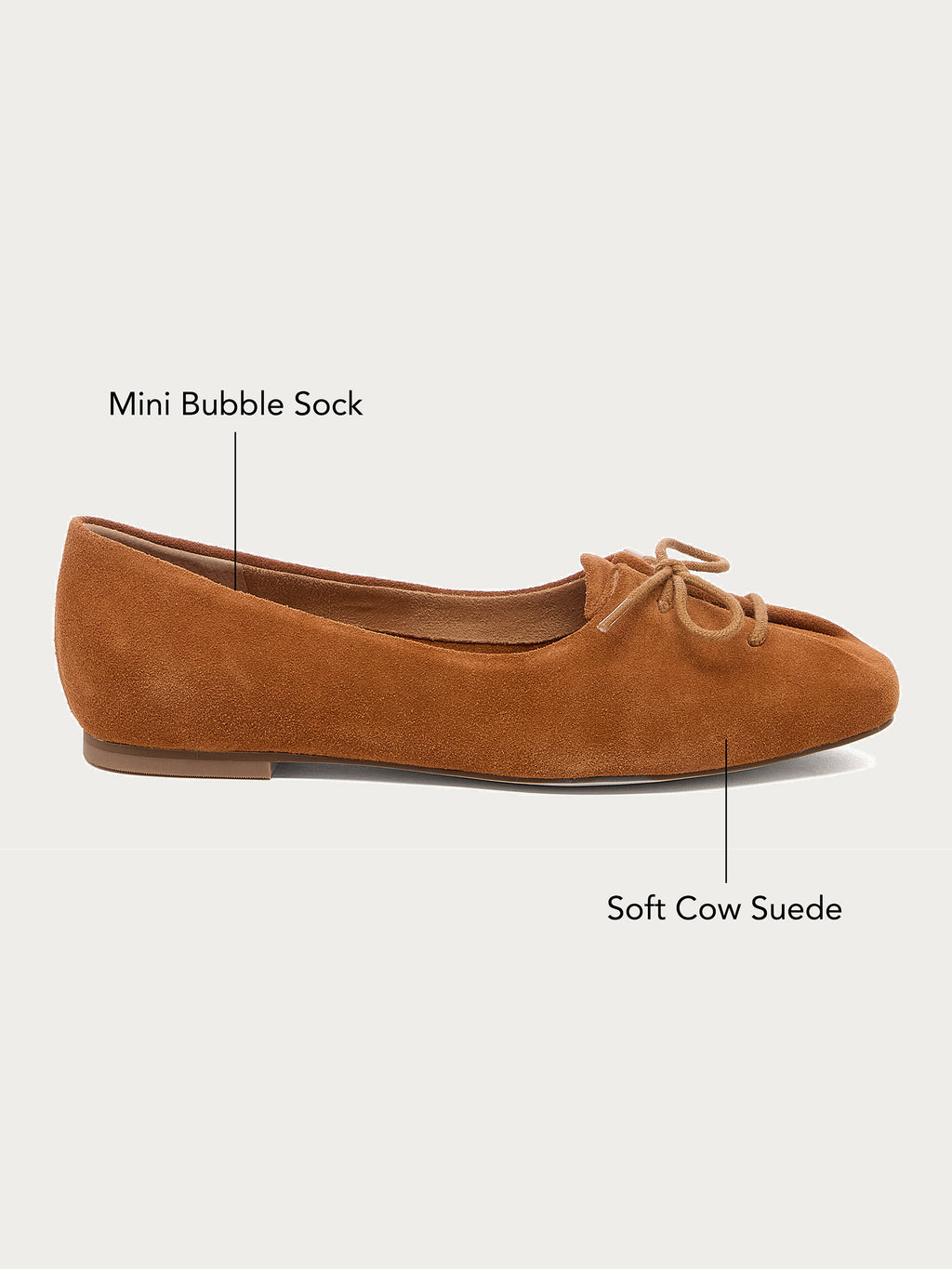 Freddie Cognac Ballet Flats