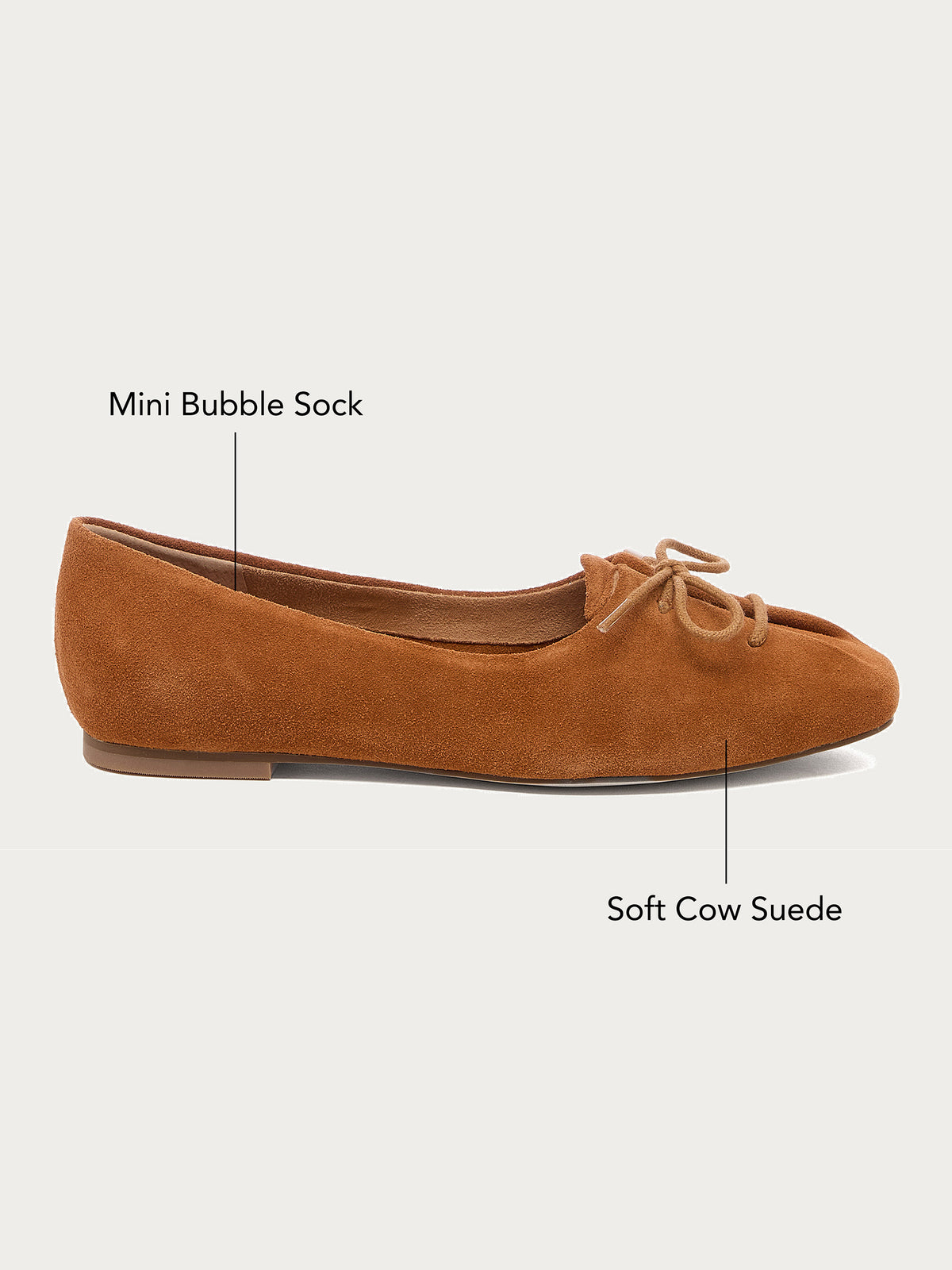 Freddie Cognac Ballet Flats