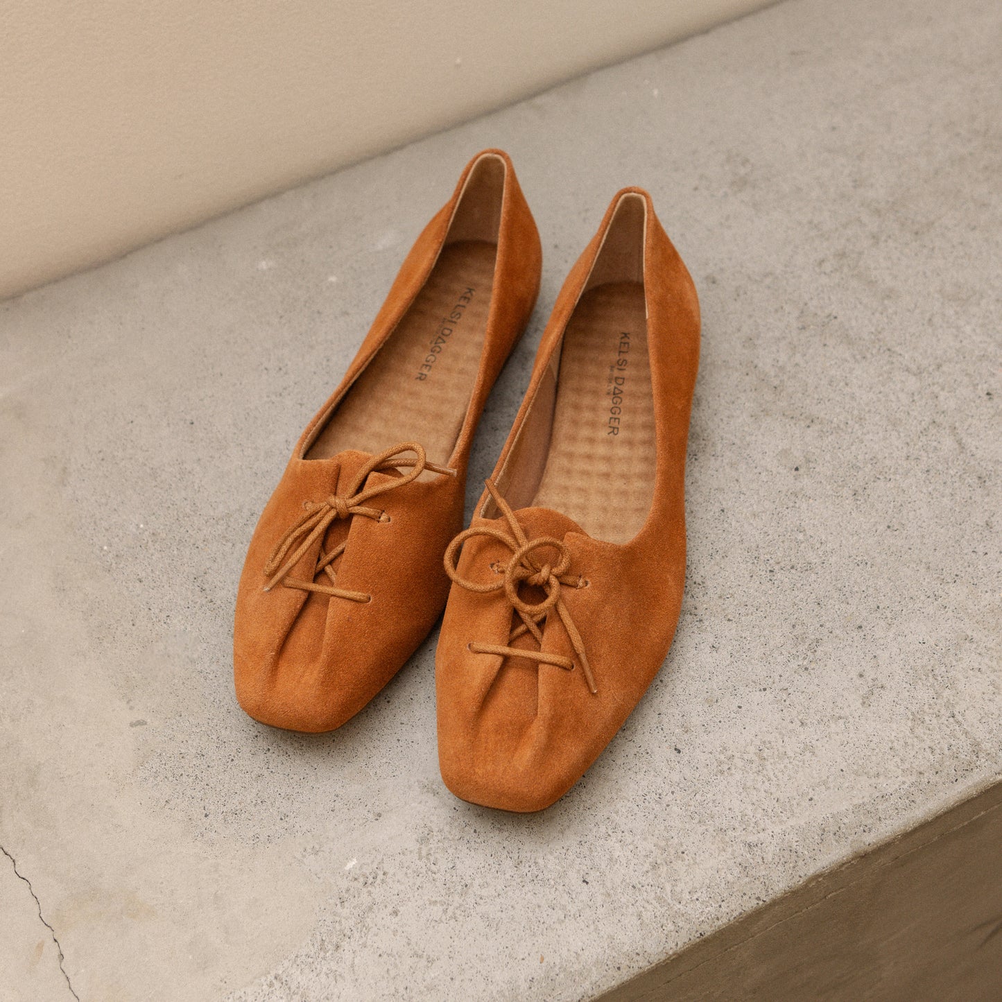 Freddie Cognac Ballet Flats