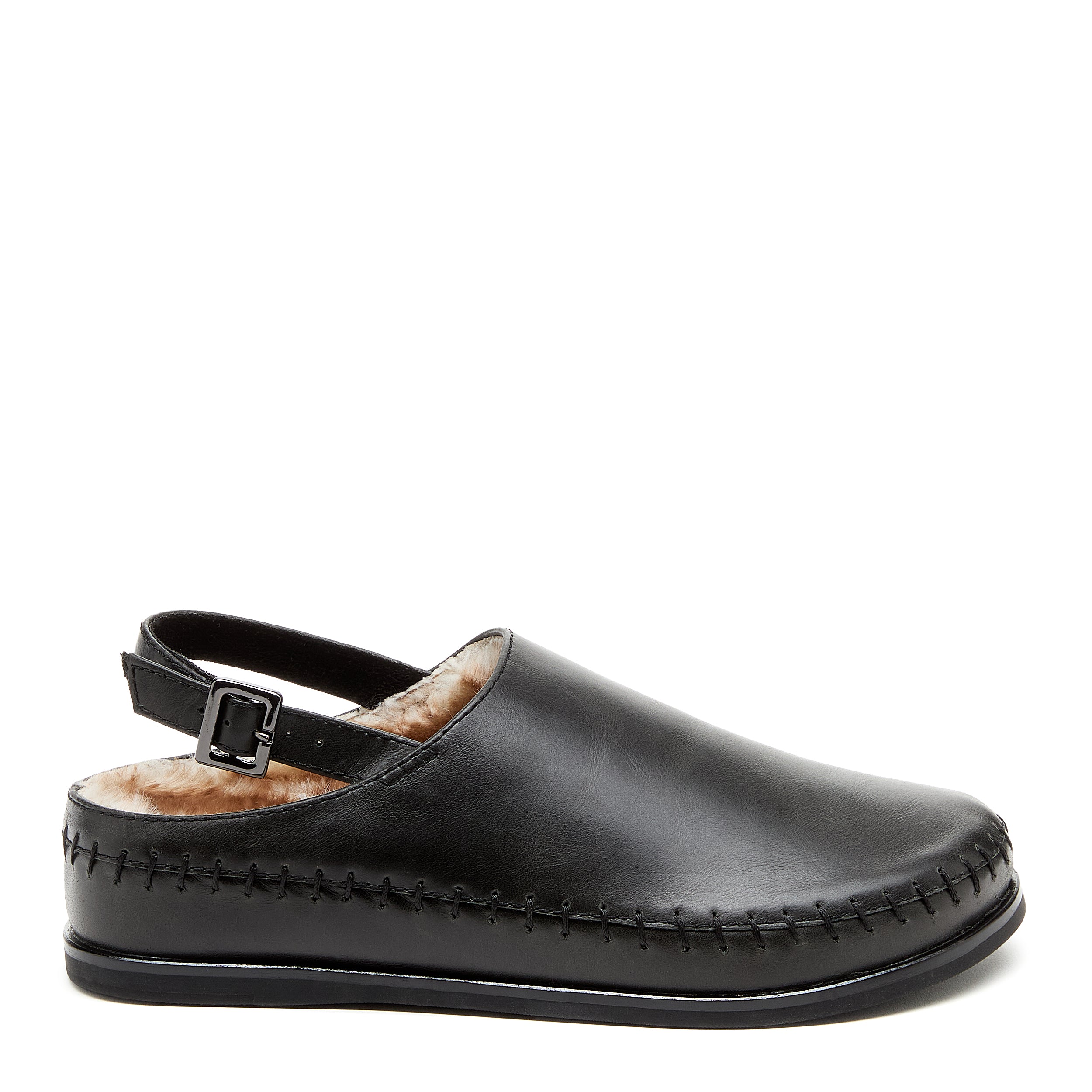 Freddy Black Faux Fur Slingback Clogs Kelsi Dagger BK