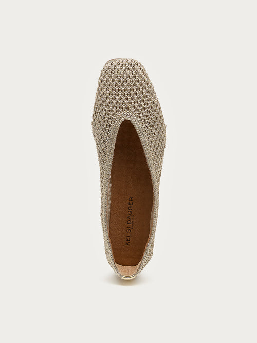 Freya Gold Mesh Ballet Flats