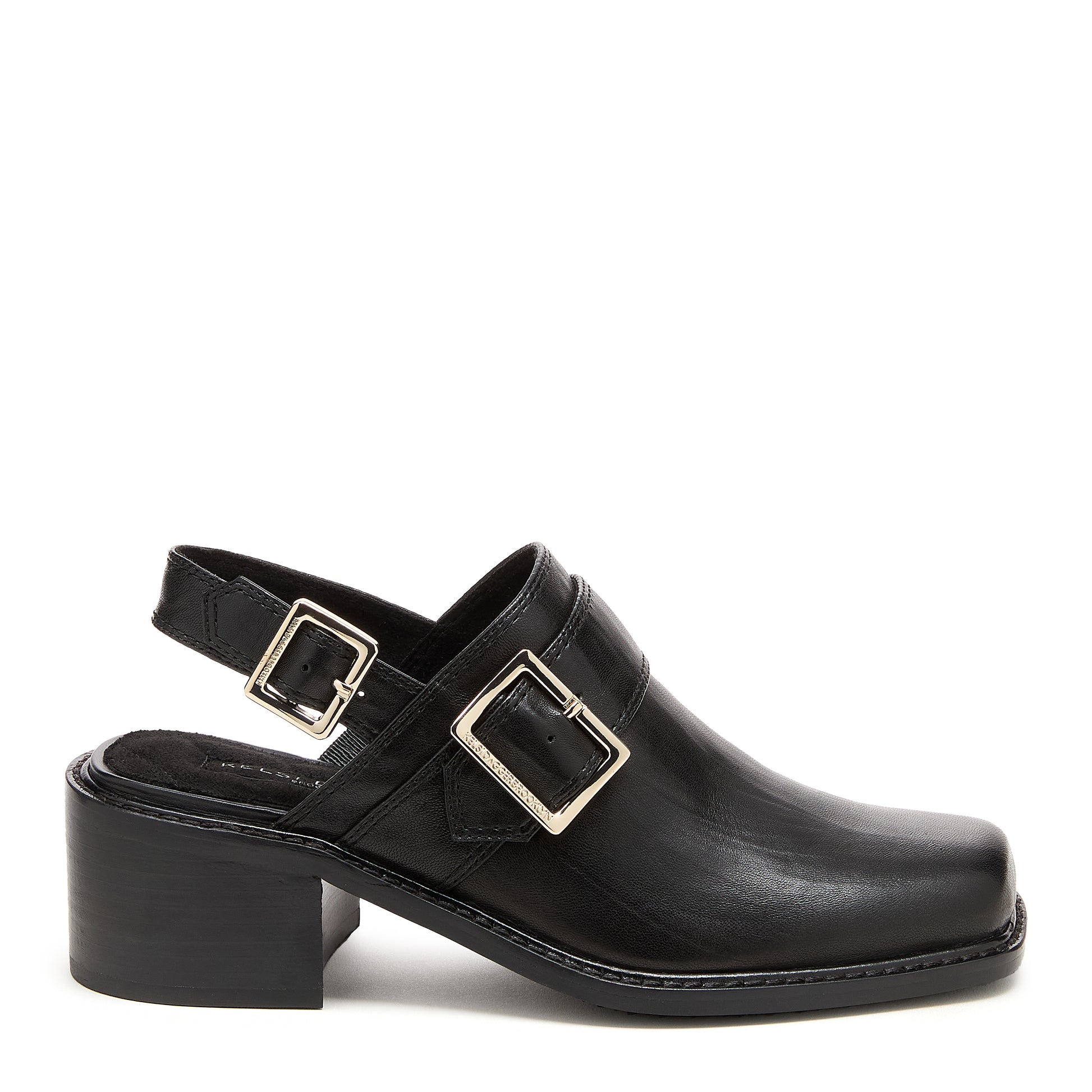 Kelsi Dagger Women's Glory Black Leather Slingback Clog Sandals