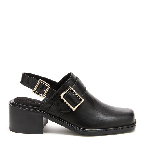 Glory Black Slingback Sandals