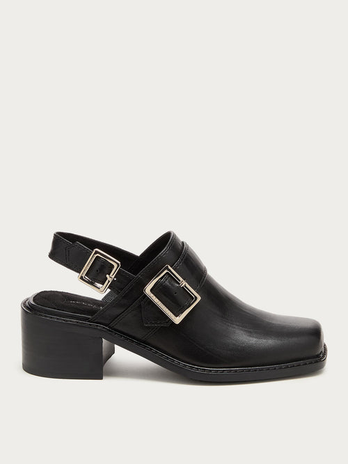 Glory Black Slingback Sandals