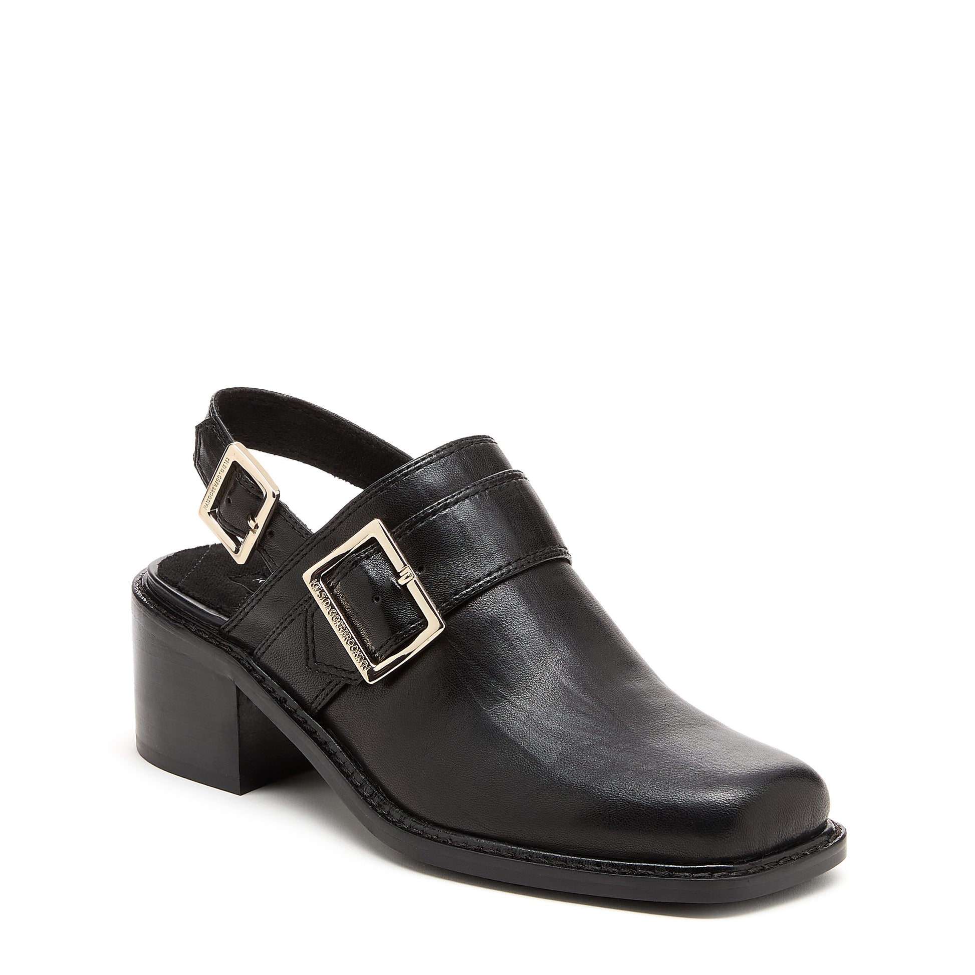 Kelsi Dagger Women's Glory Black Leather Slingback Clog Sandals