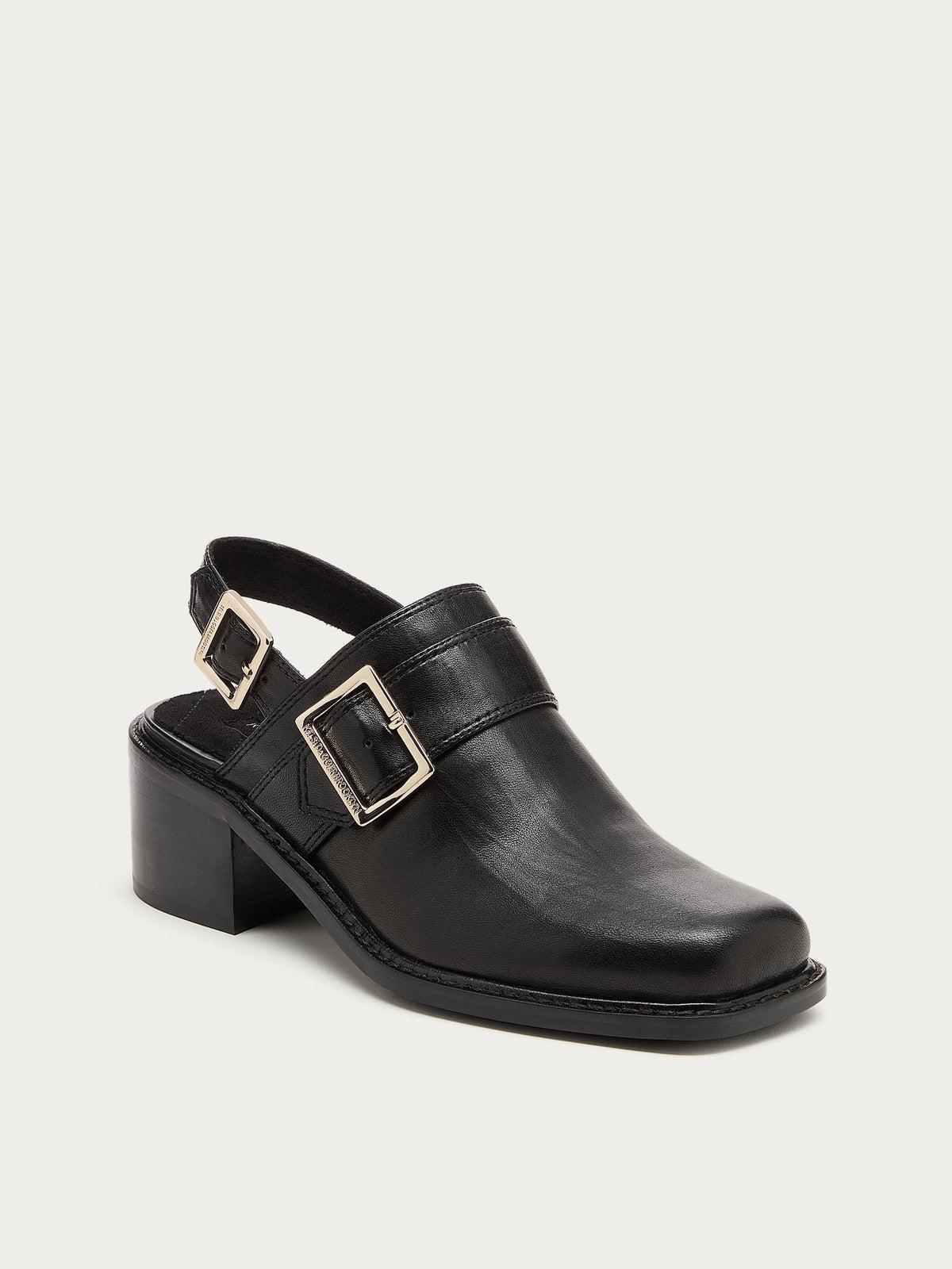 Glory Black Slingback Sandals