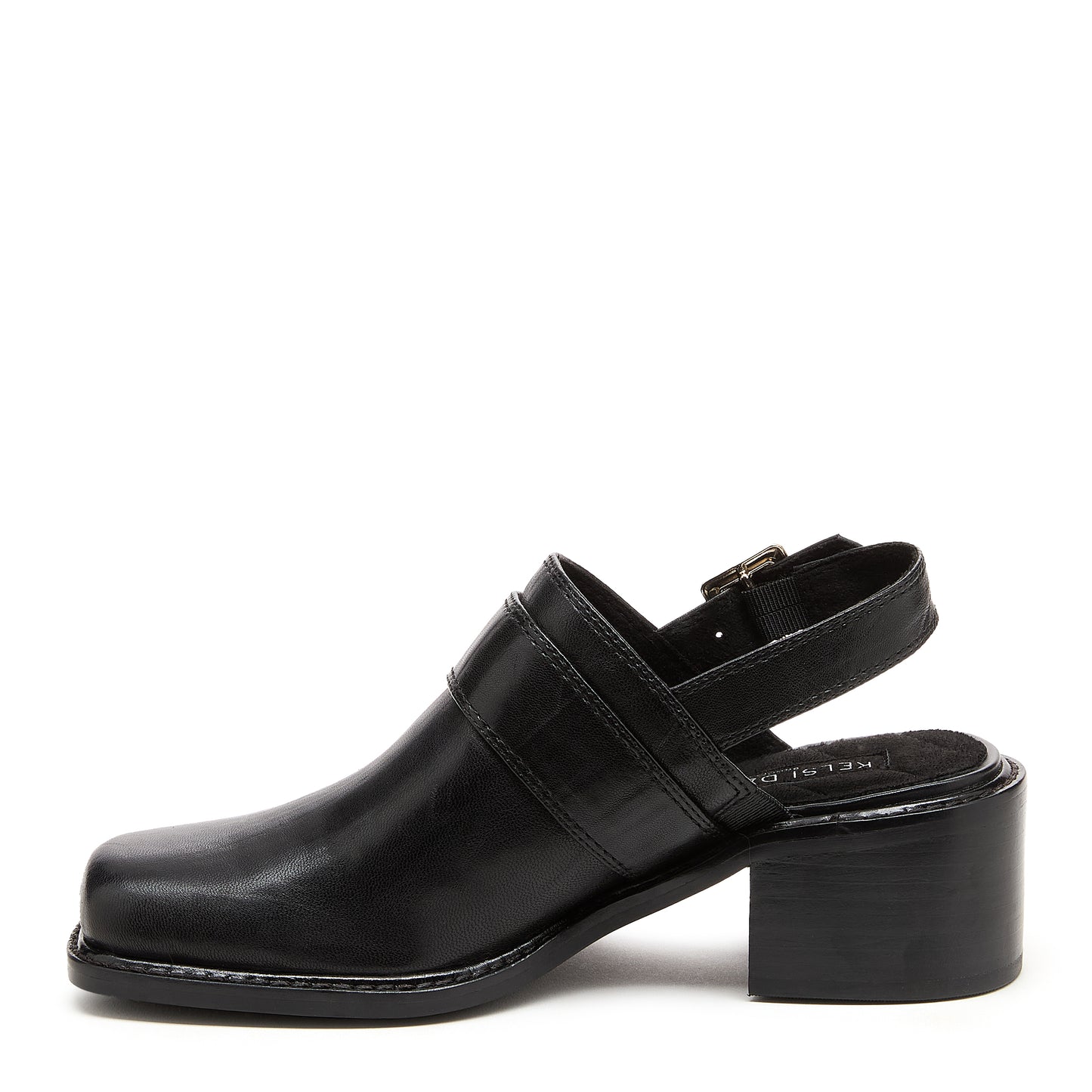 Kelsi Dagger Women's Glory Black Leather Slingback Clog Sandals