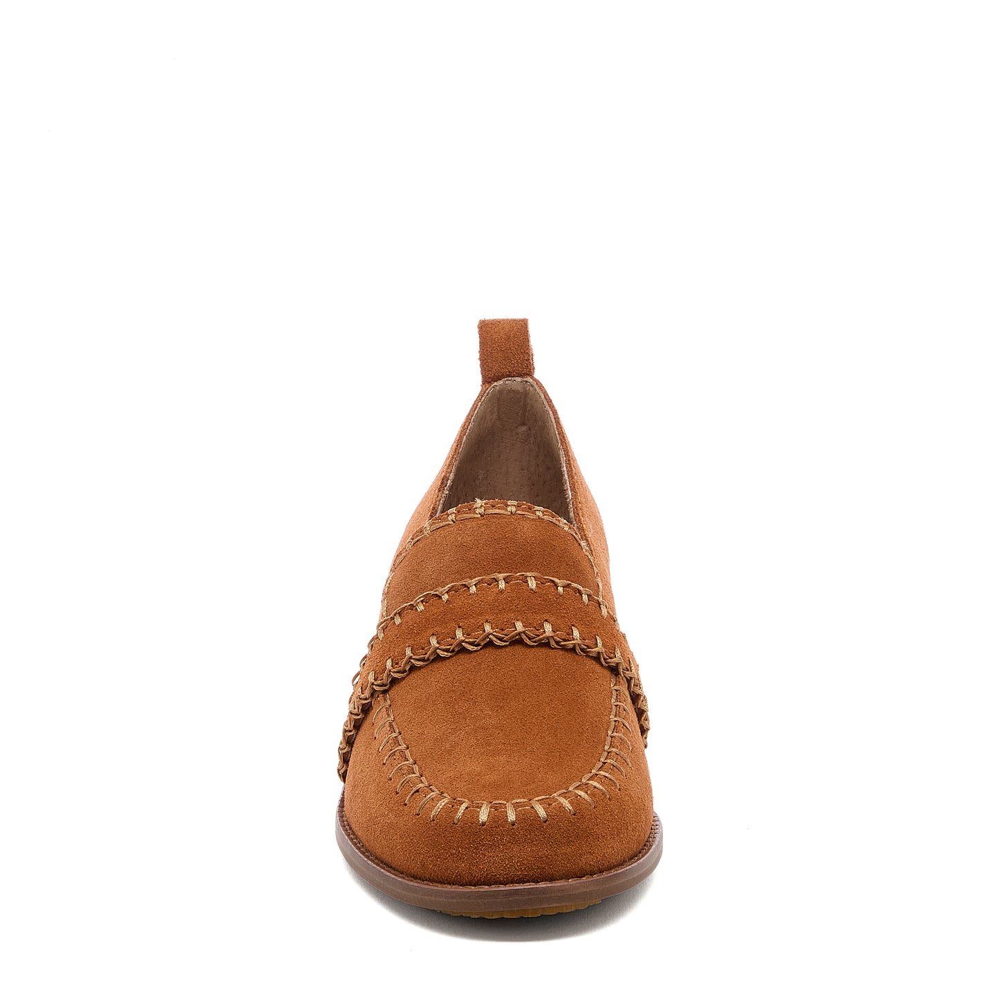 Halo Cognac Block Heel Loafer