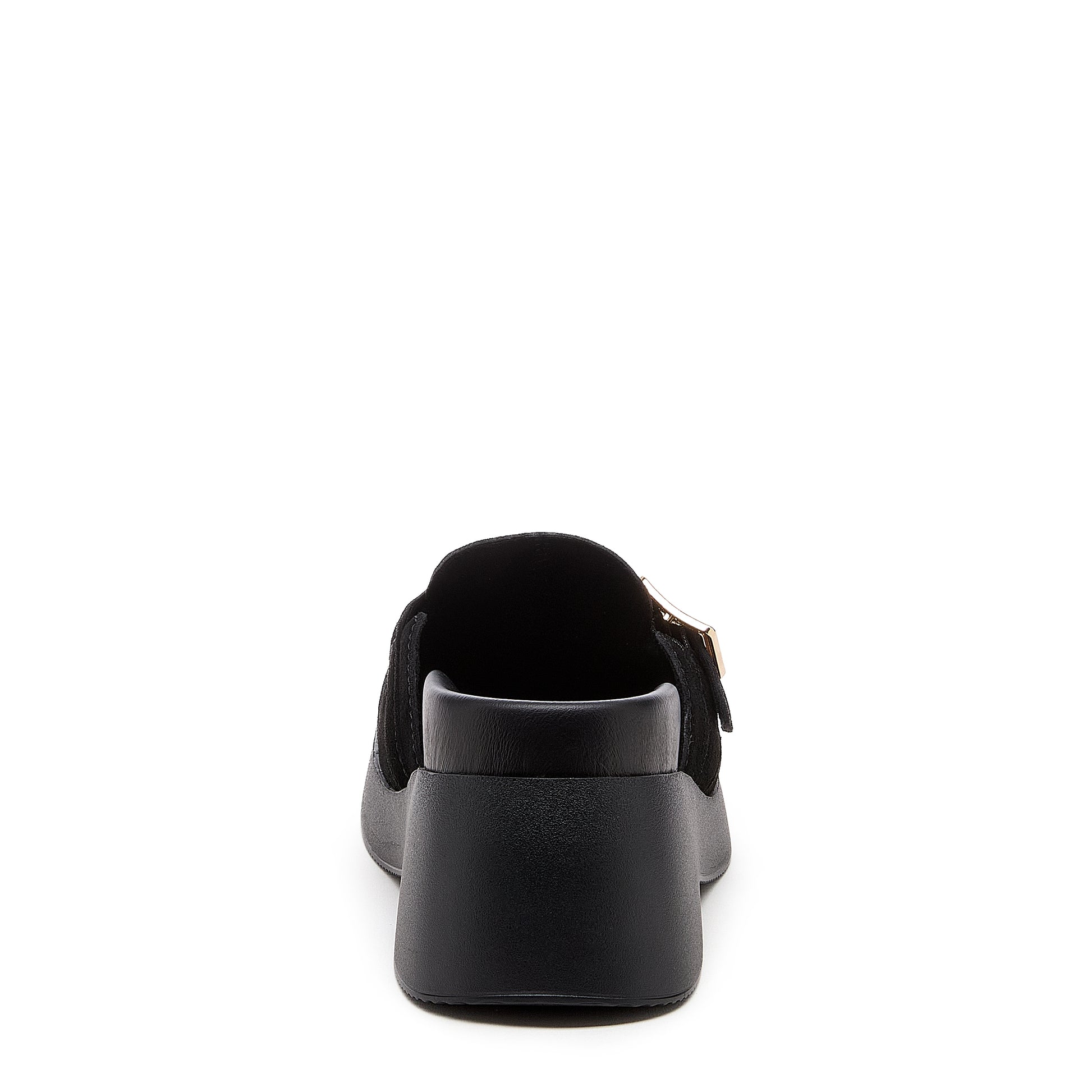 imogin black buckle platform clog, sole and heel construction detail, Kelsi Dagger Brooklyn