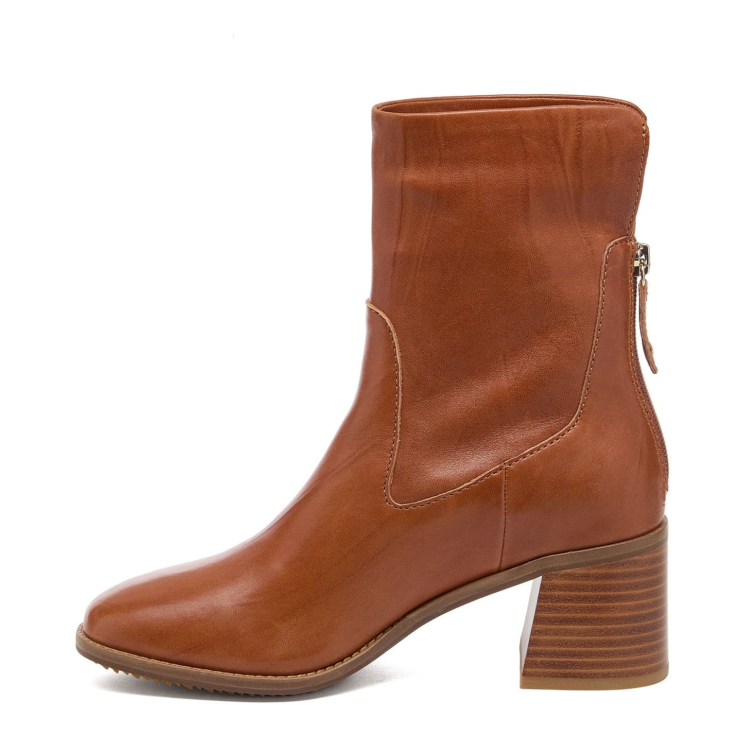 Island Burnt Cognac Leather Booties