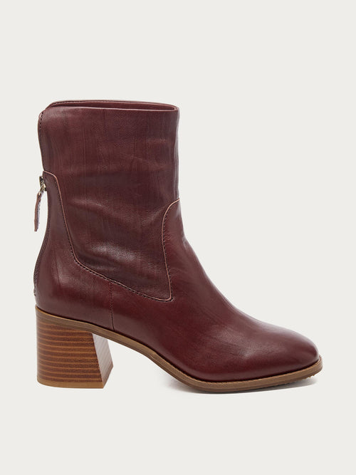 Island Warm Brown Leather Booties