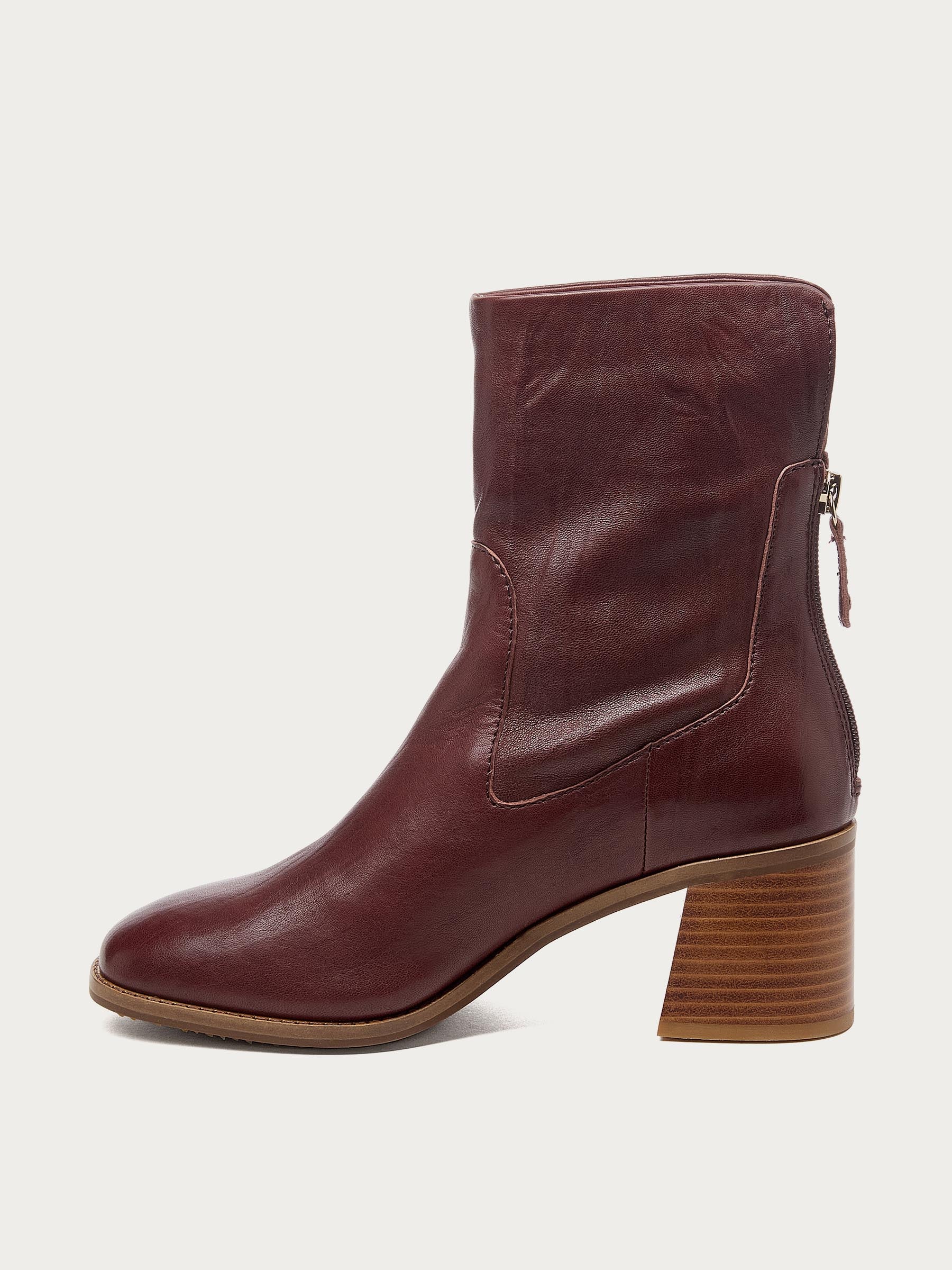 Island Warm Brown Leather Booties