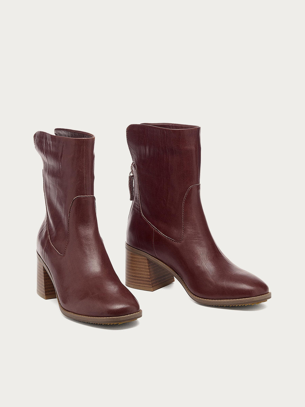 Island Warm Brown Leather Booties