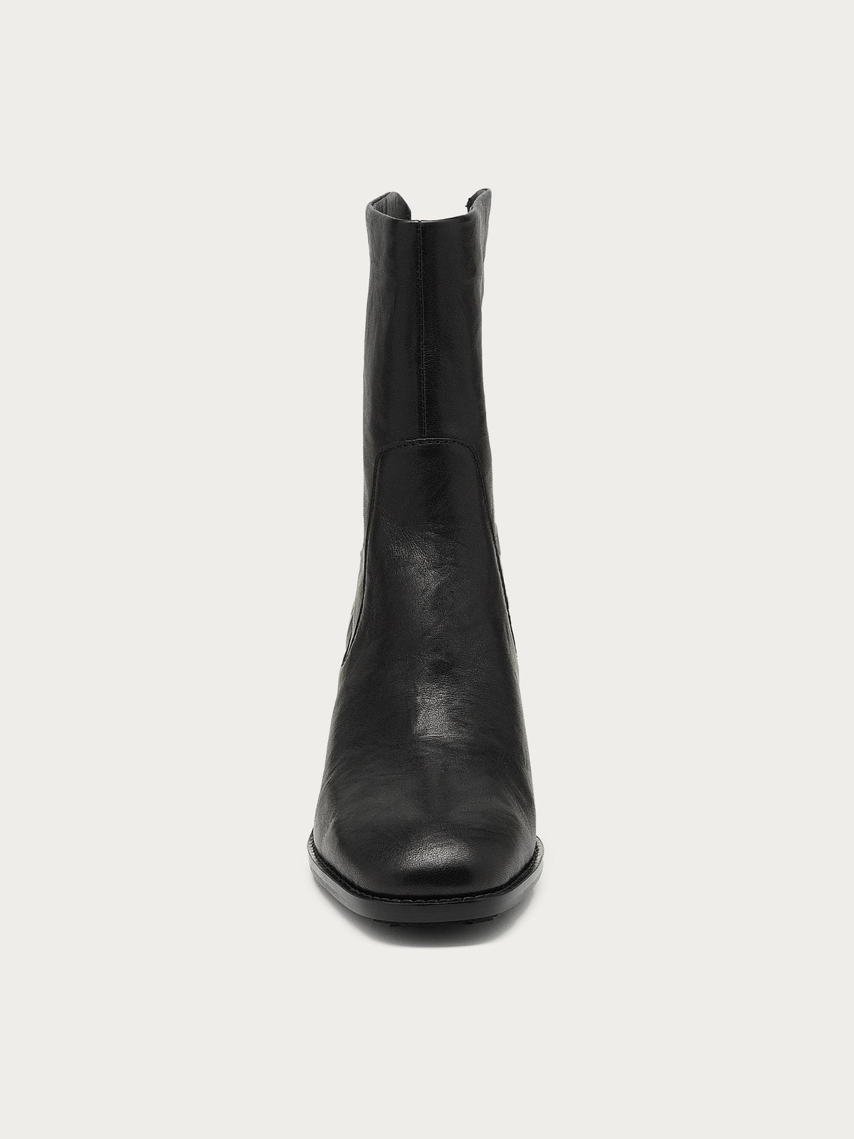 Island Black Leather Wide Width Booties