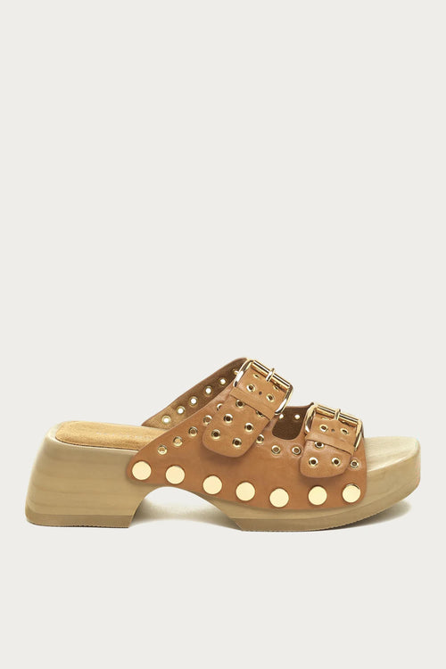 Jolt Tan Clog Sandals