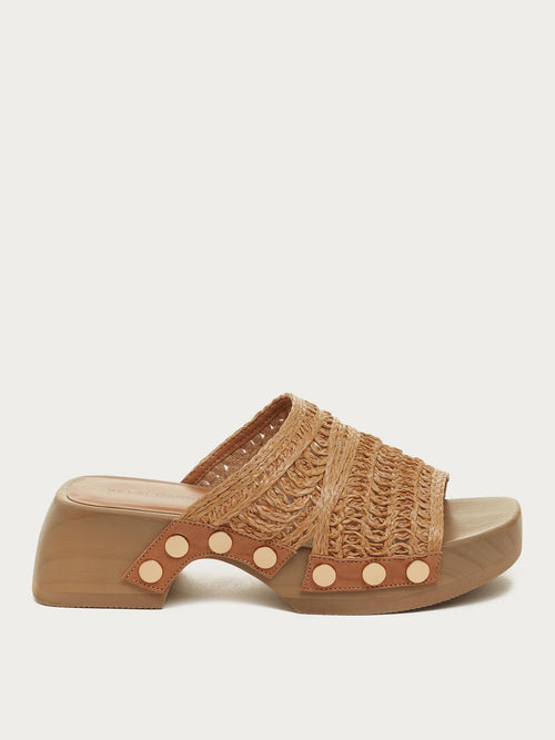 June Natural Clog Sandals