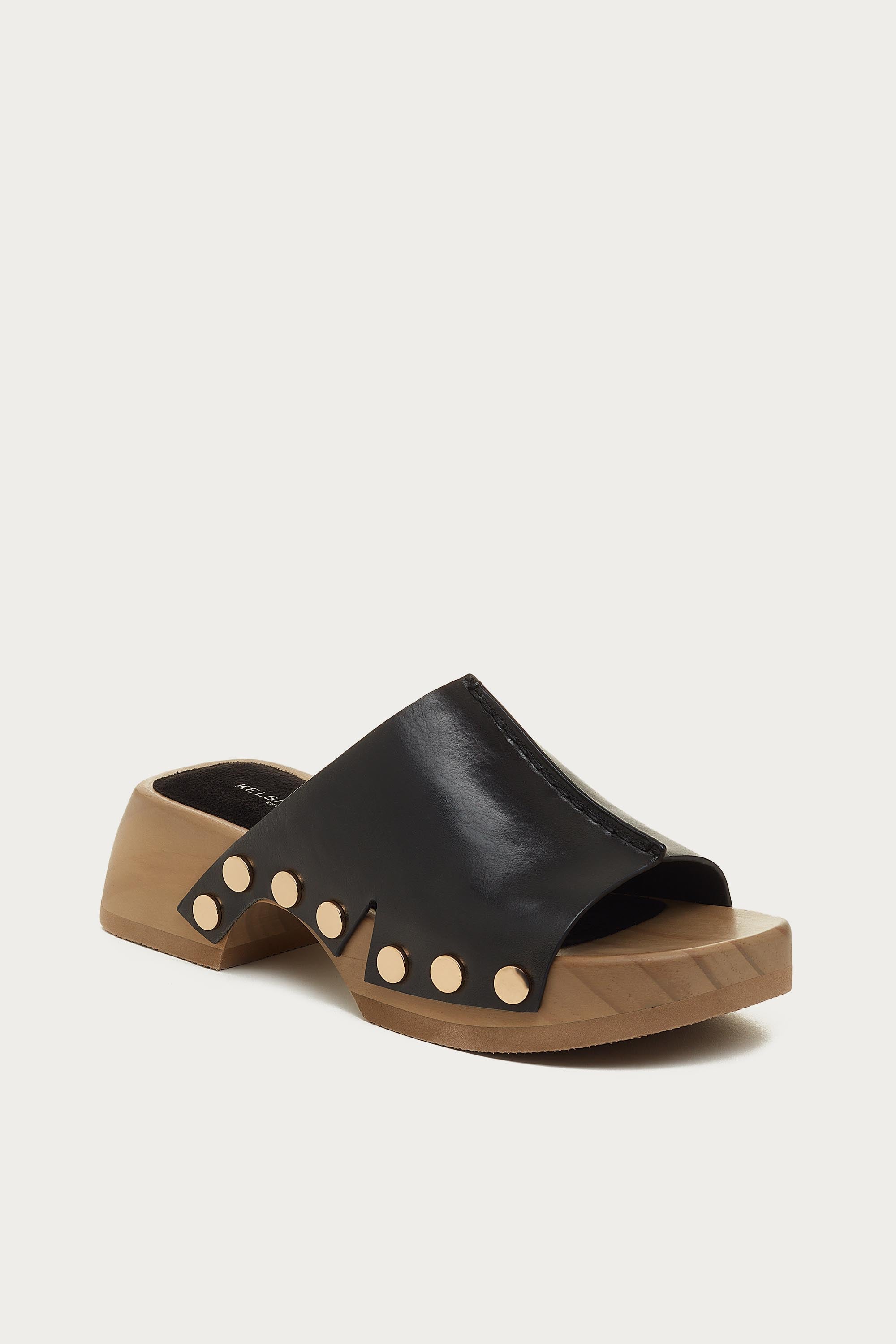 June Black Clog Sandals