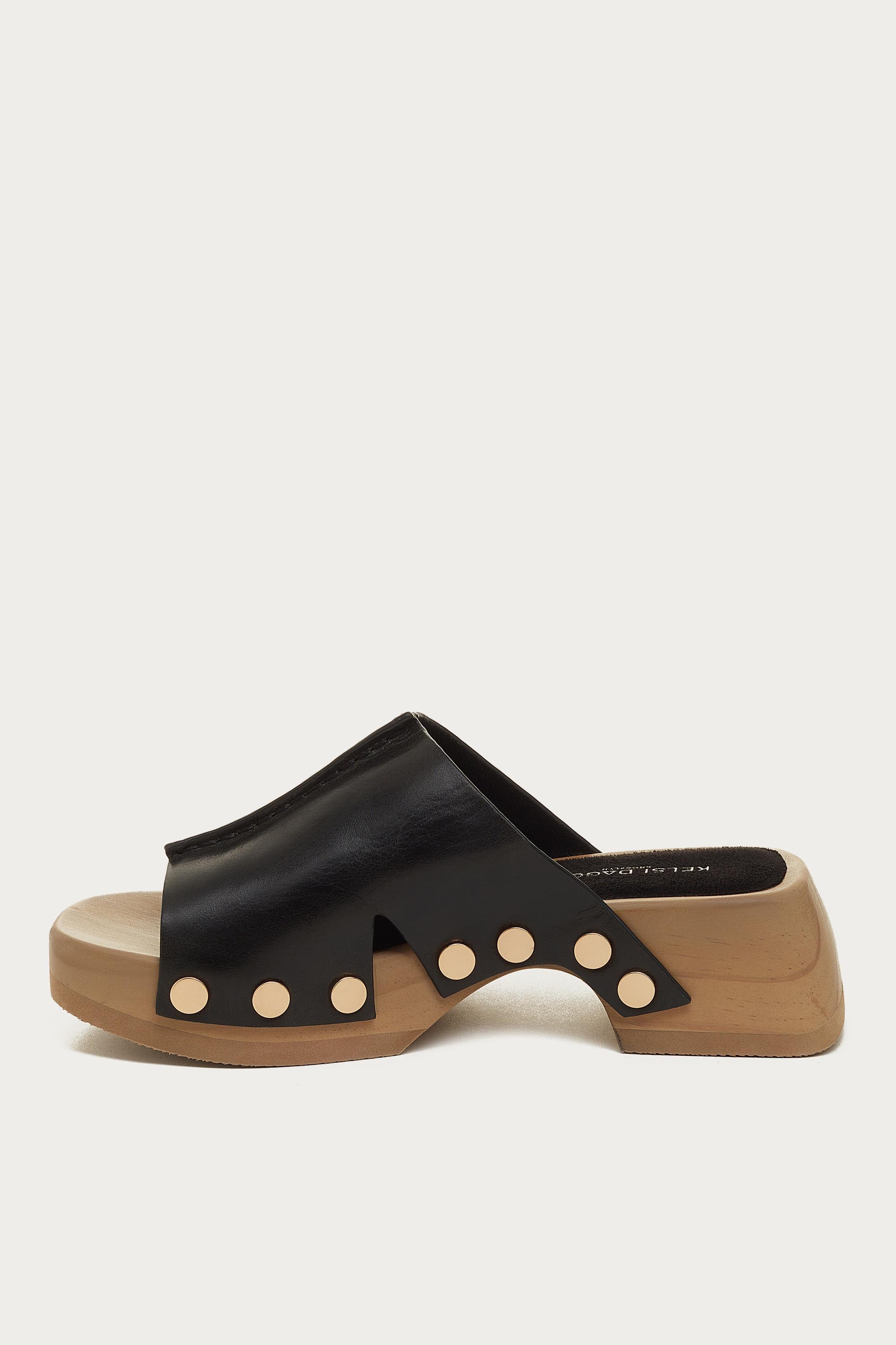 June Black Clog Sandals