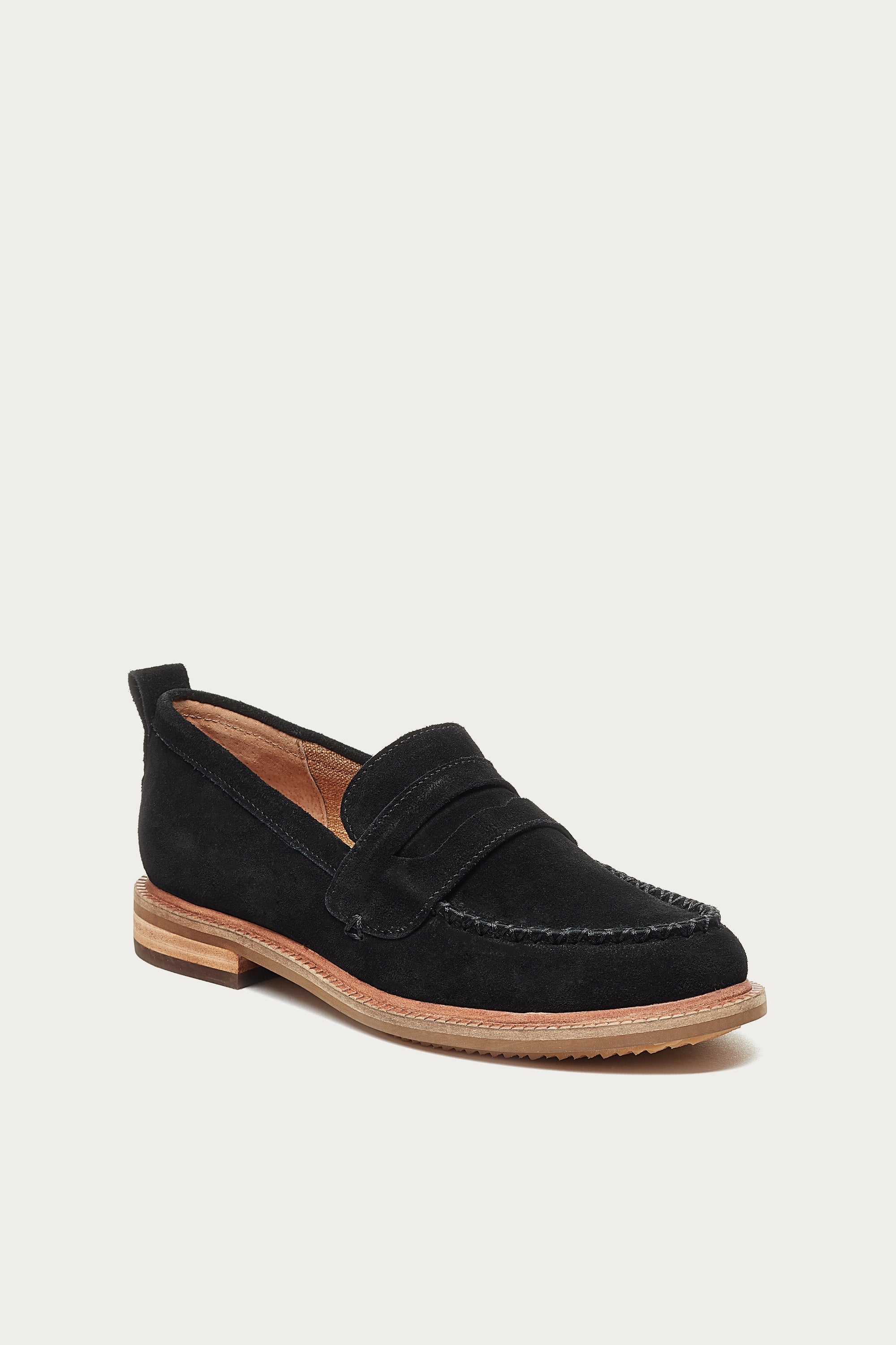 Lens Black Suede Loafers